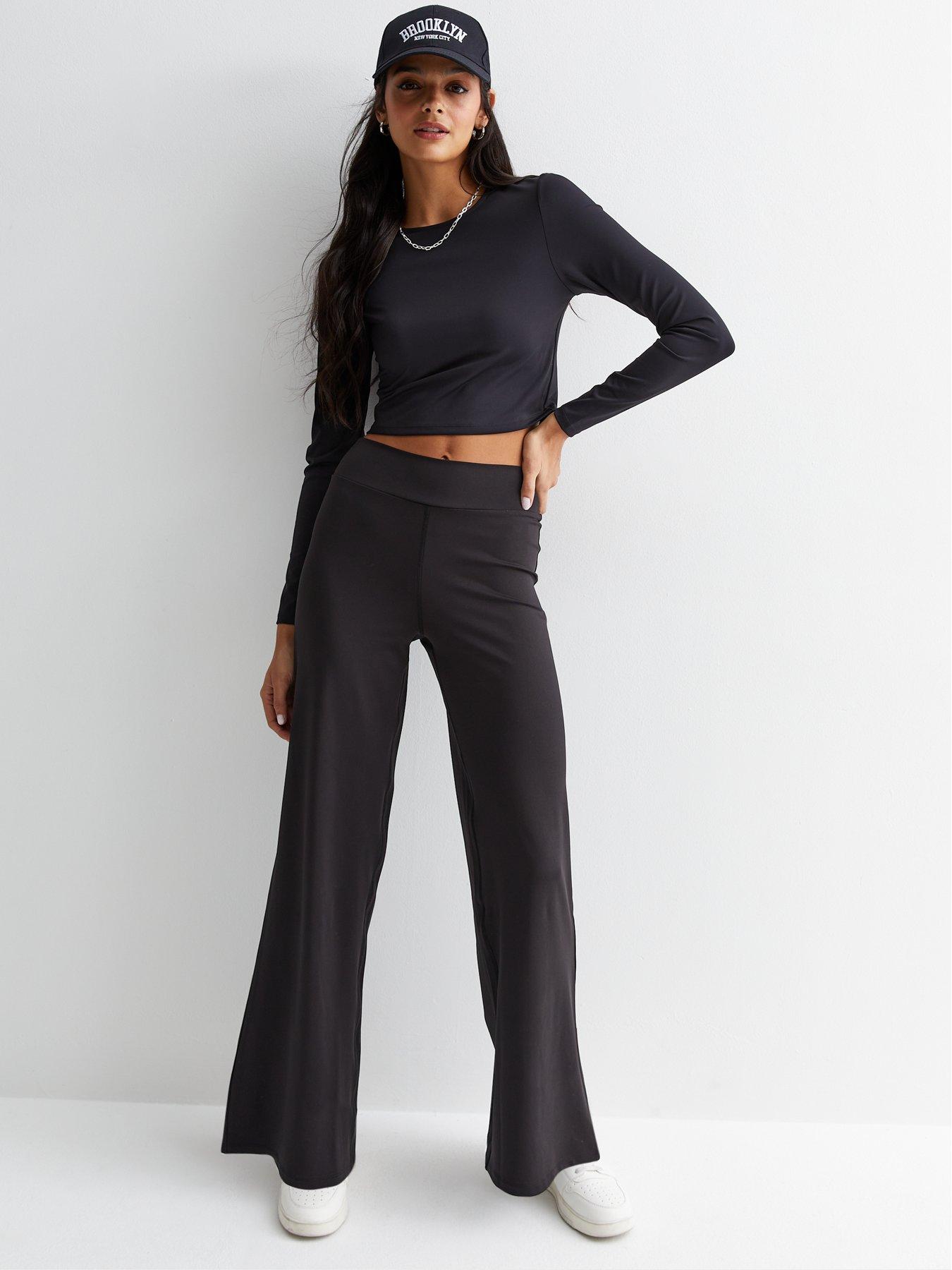 In The Style Plus x Perrie Sian wide leg pants in chocolate (part of a set)