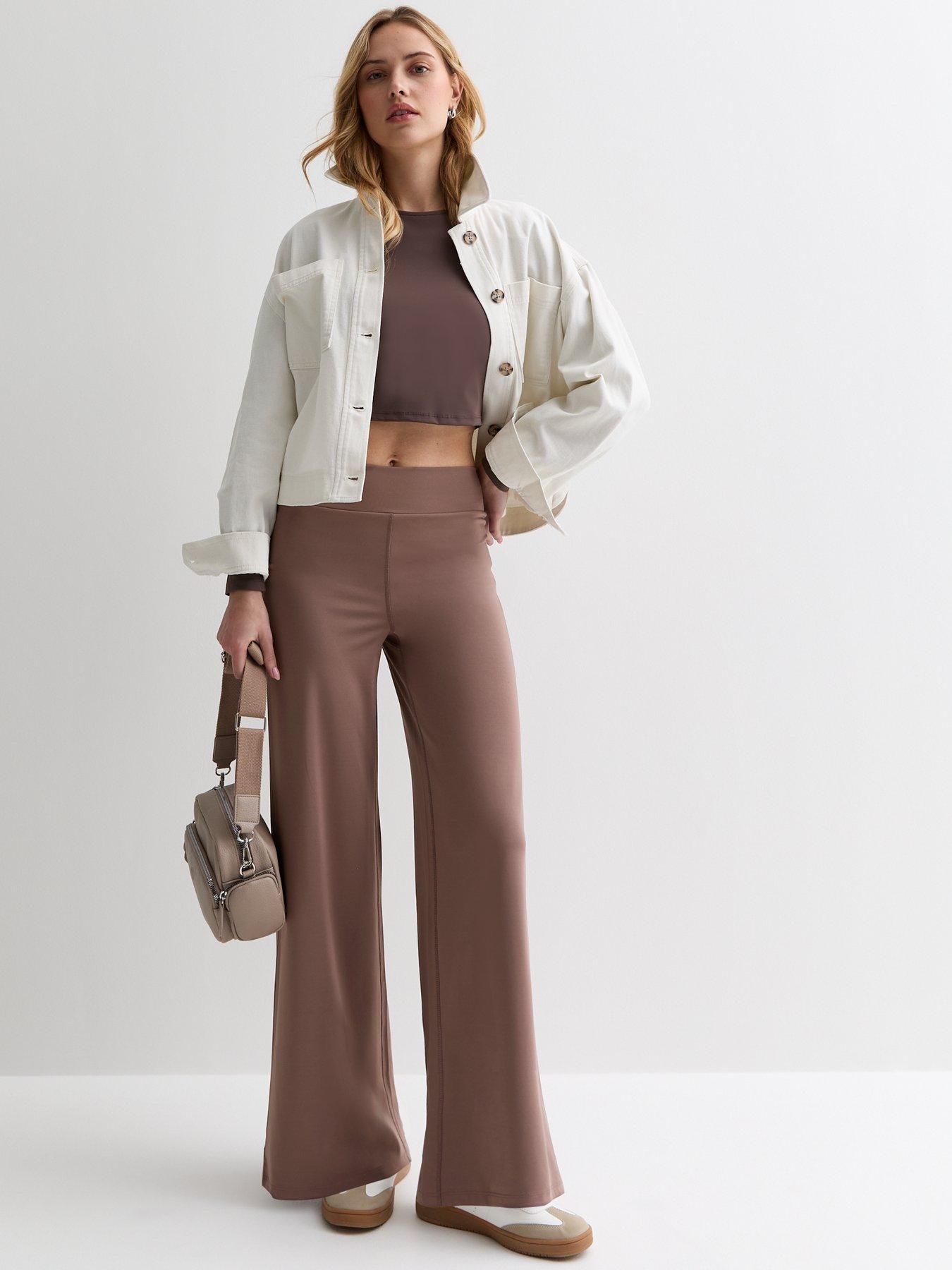 High Waist Belted Trousers, Soft Brown