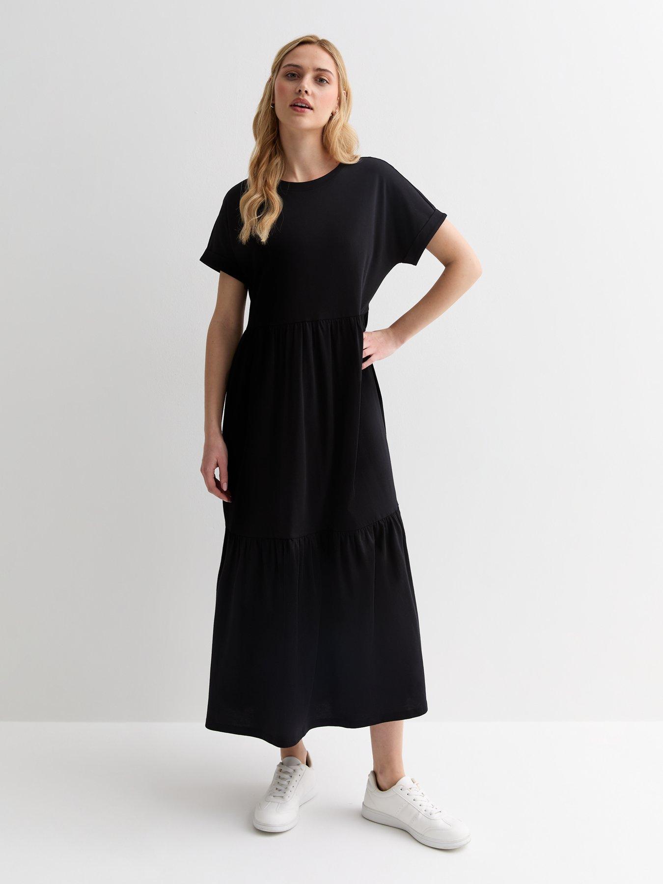 New Look Cotton Midi Smock Dress Black Very