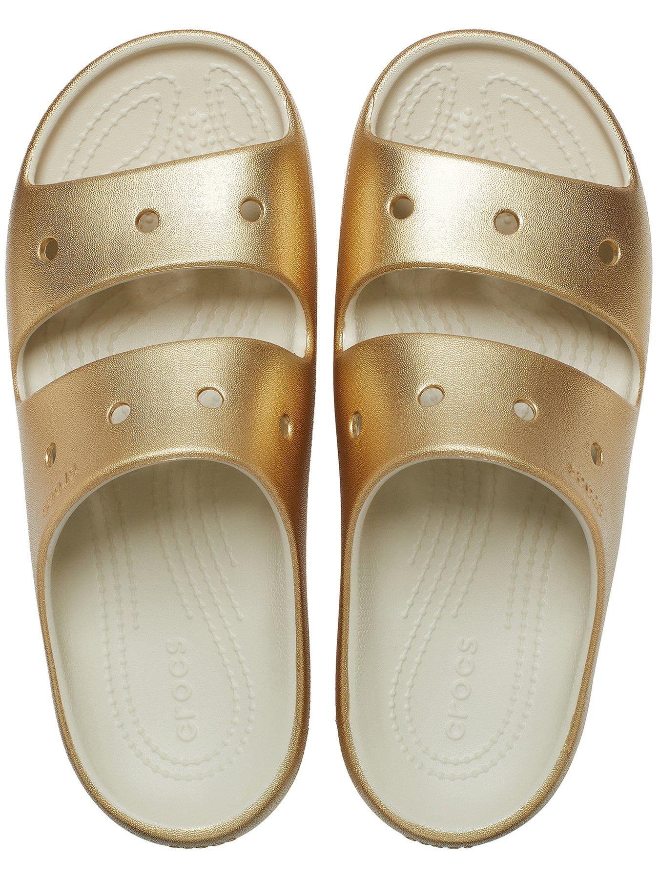 Metallic gold crocs clearance