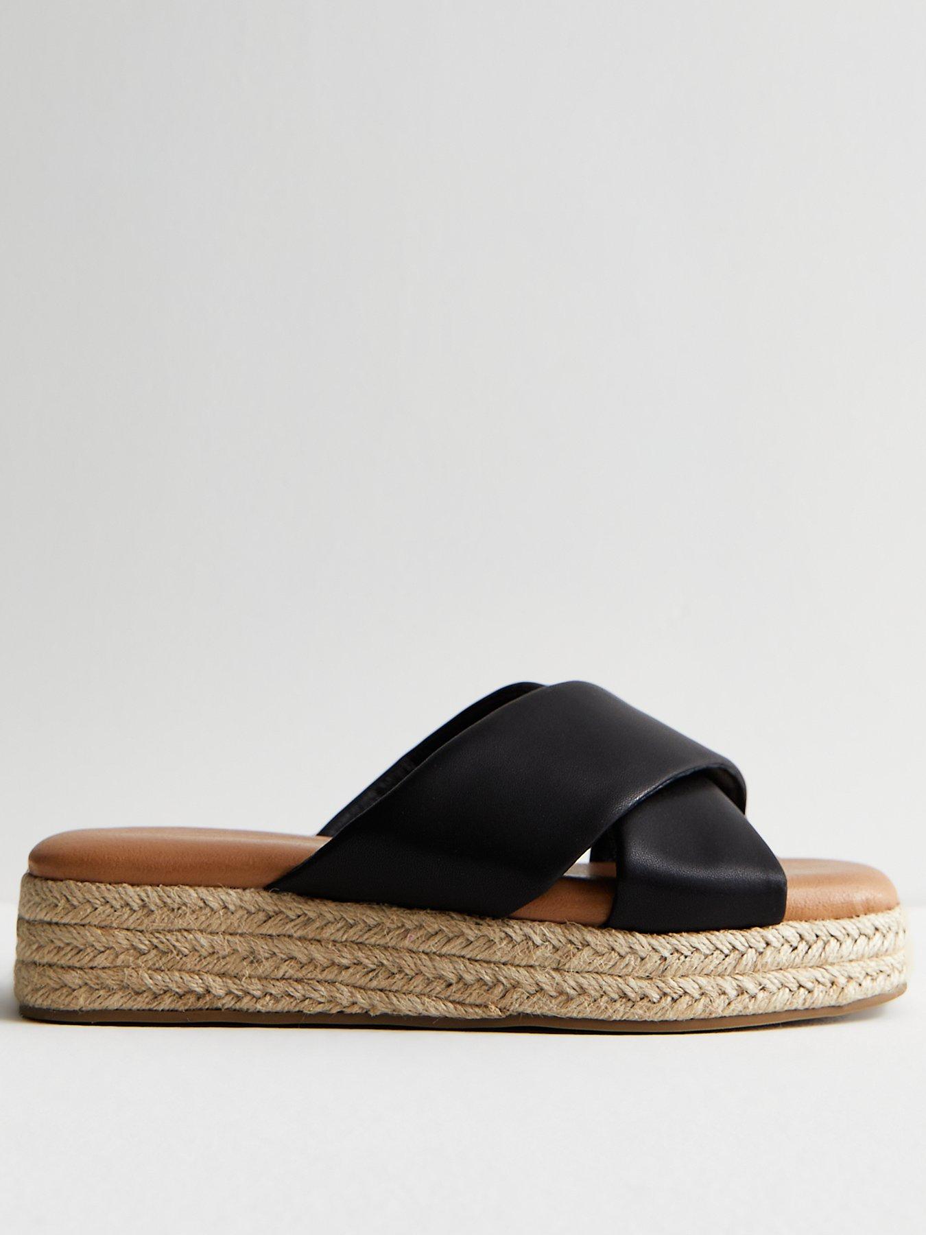 Wide fit store espadrille flatform sandals