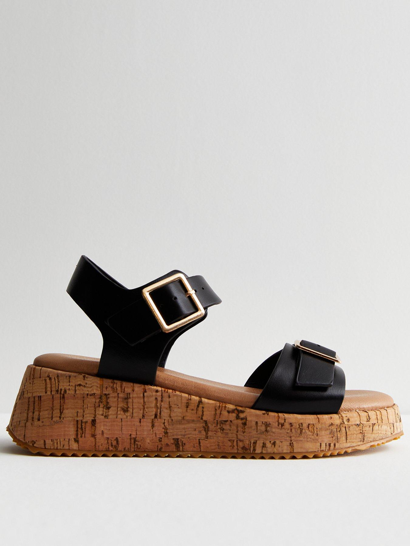 Flatform cork sale sandals