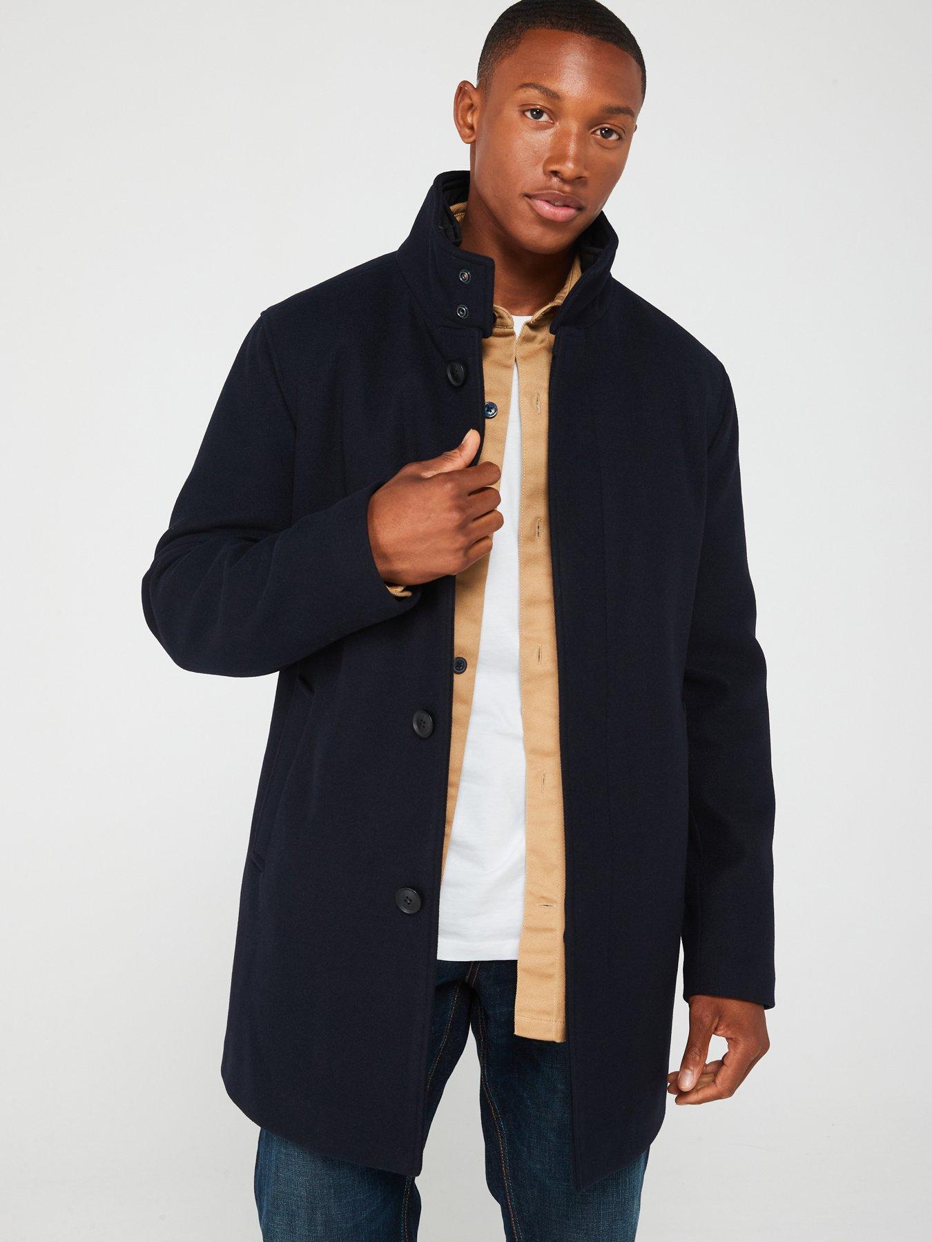 Funnel neck navy coat best sale