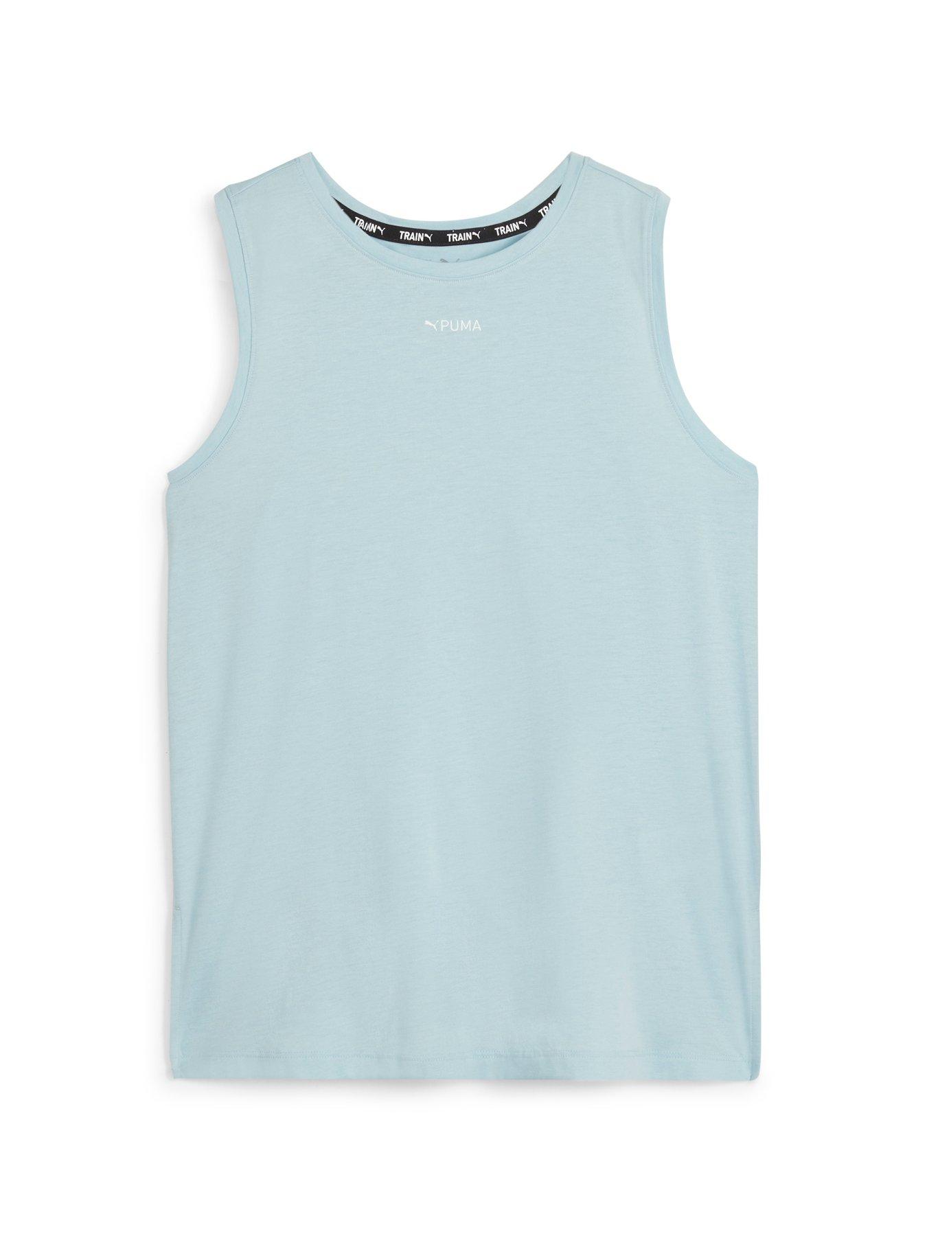 puma womens training fit triblend tank - blue