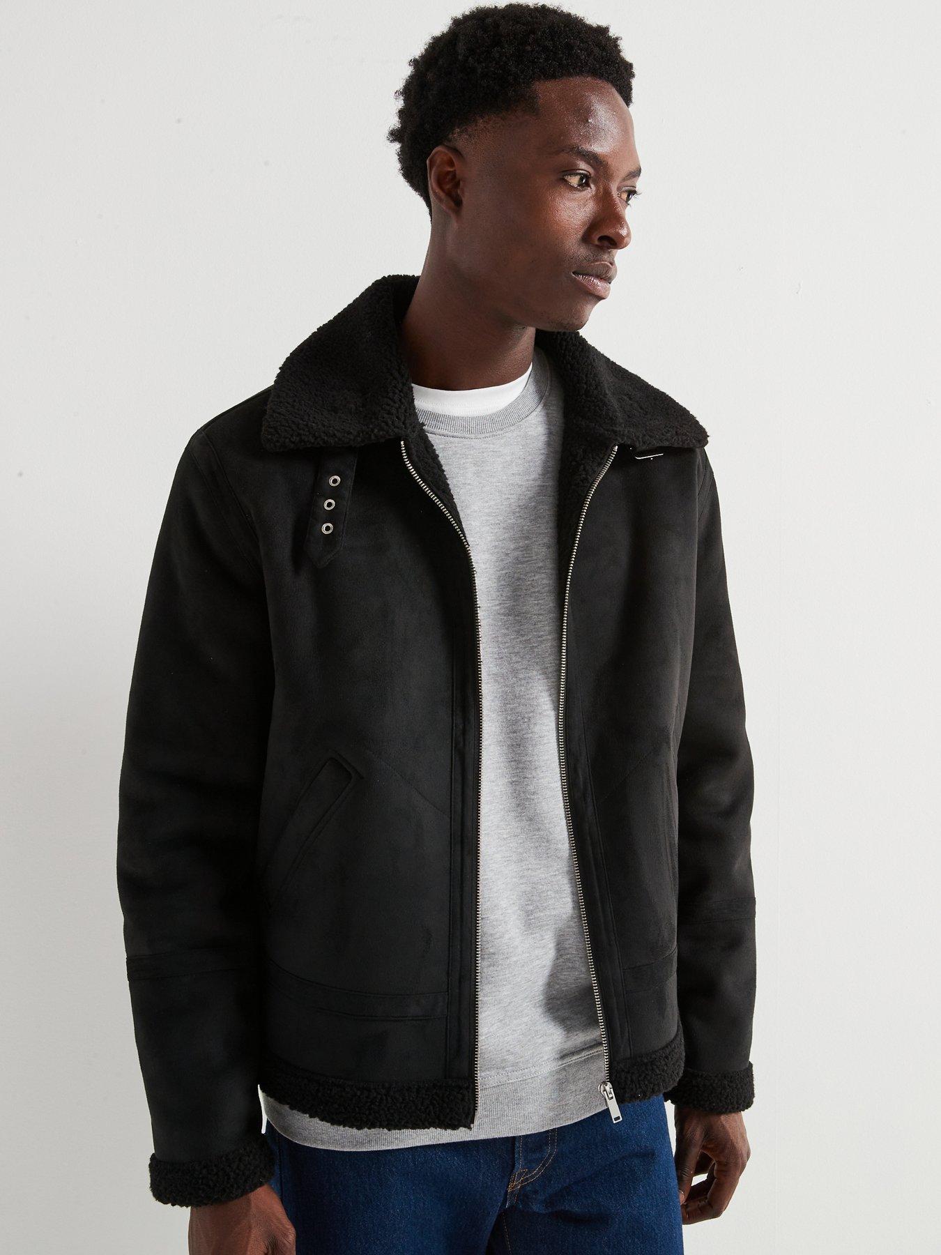 undefined Faux Shearling Jacket - Black