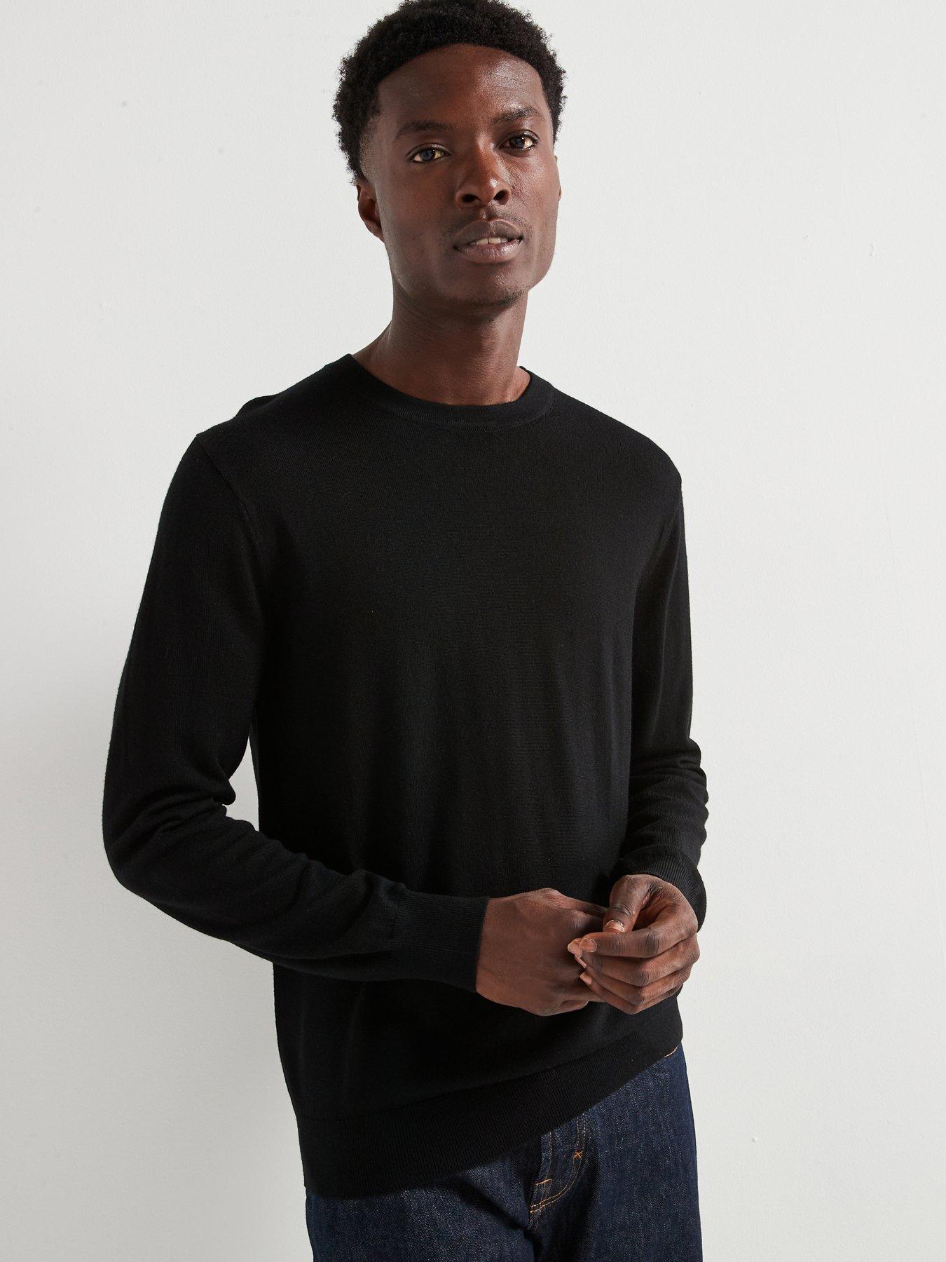 undefined Merino Wool Crew Neck Jumper - Black