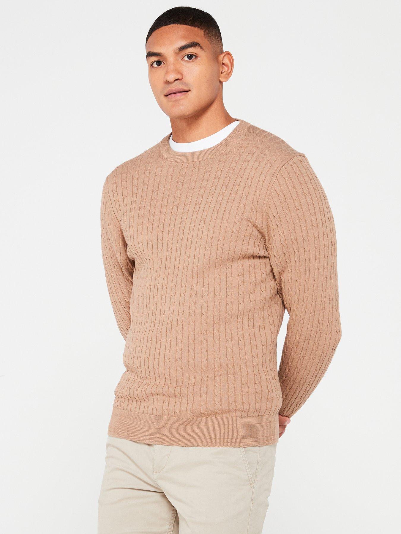 undefined Cotton Rich Fine Gauge Cable Knit Jumper - Natural