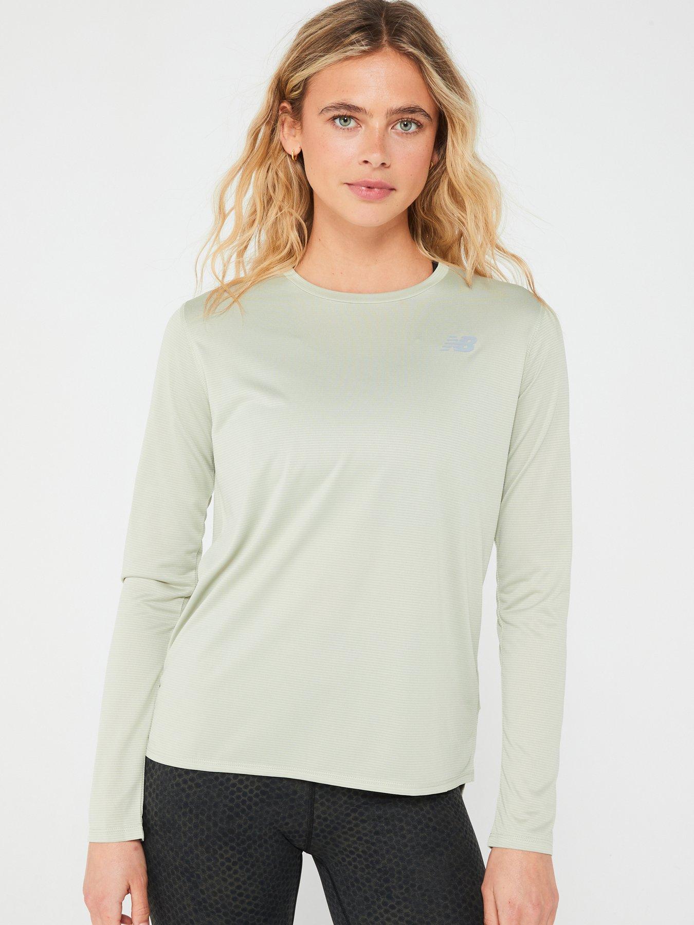 New Balance Womens Running Long Sleeve Tee Green Very