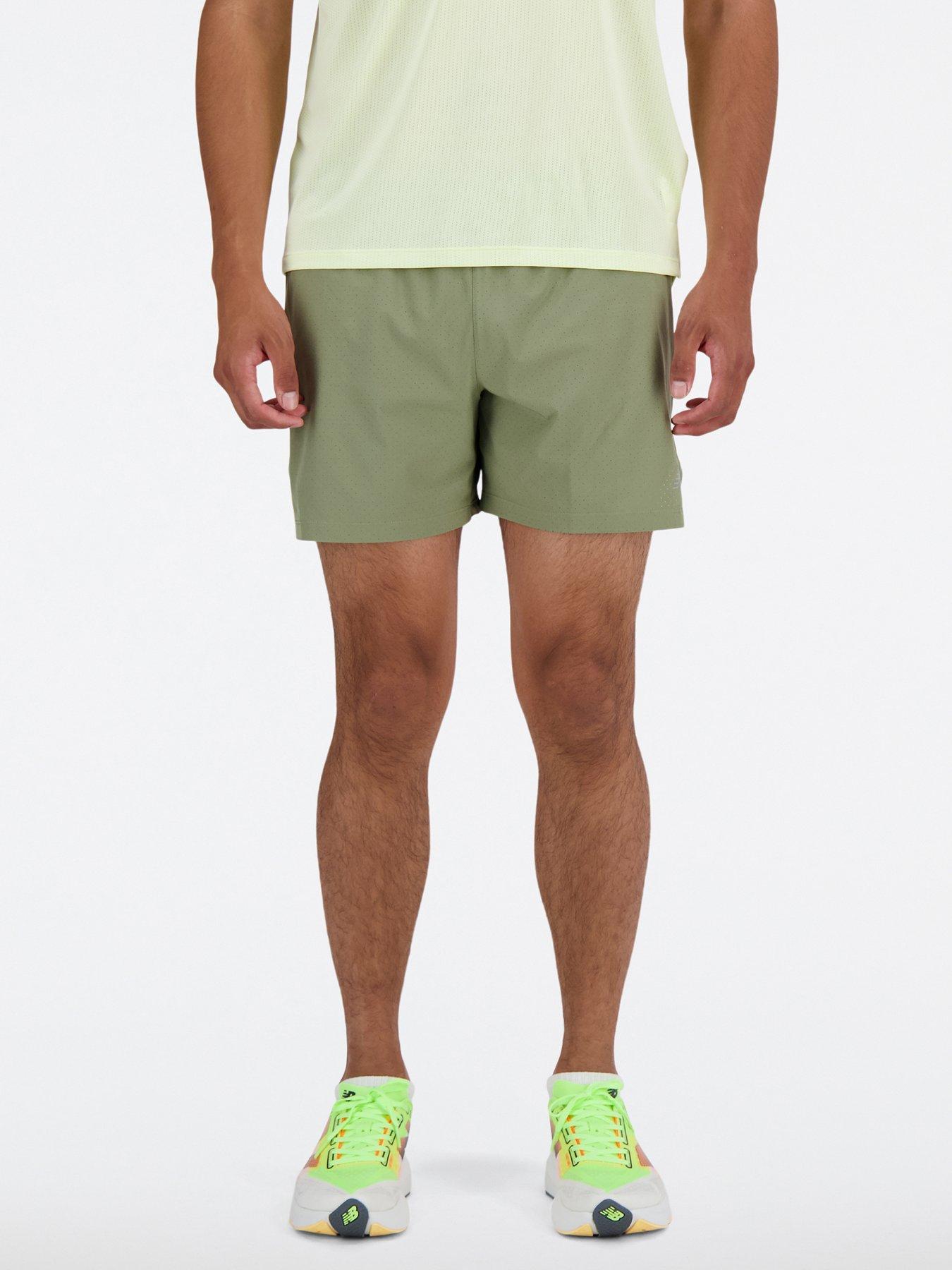 New Balance Mens Running Rc Seamless Shorts 5 Inch - Green 