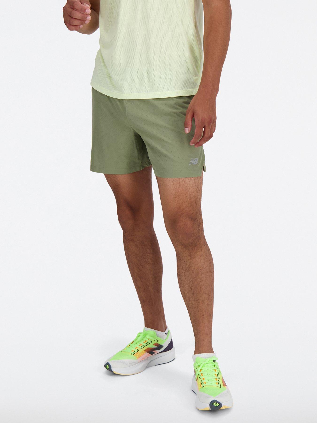 New Balance Mens Running Rc Seamless Shorts 5 Inch - Green 