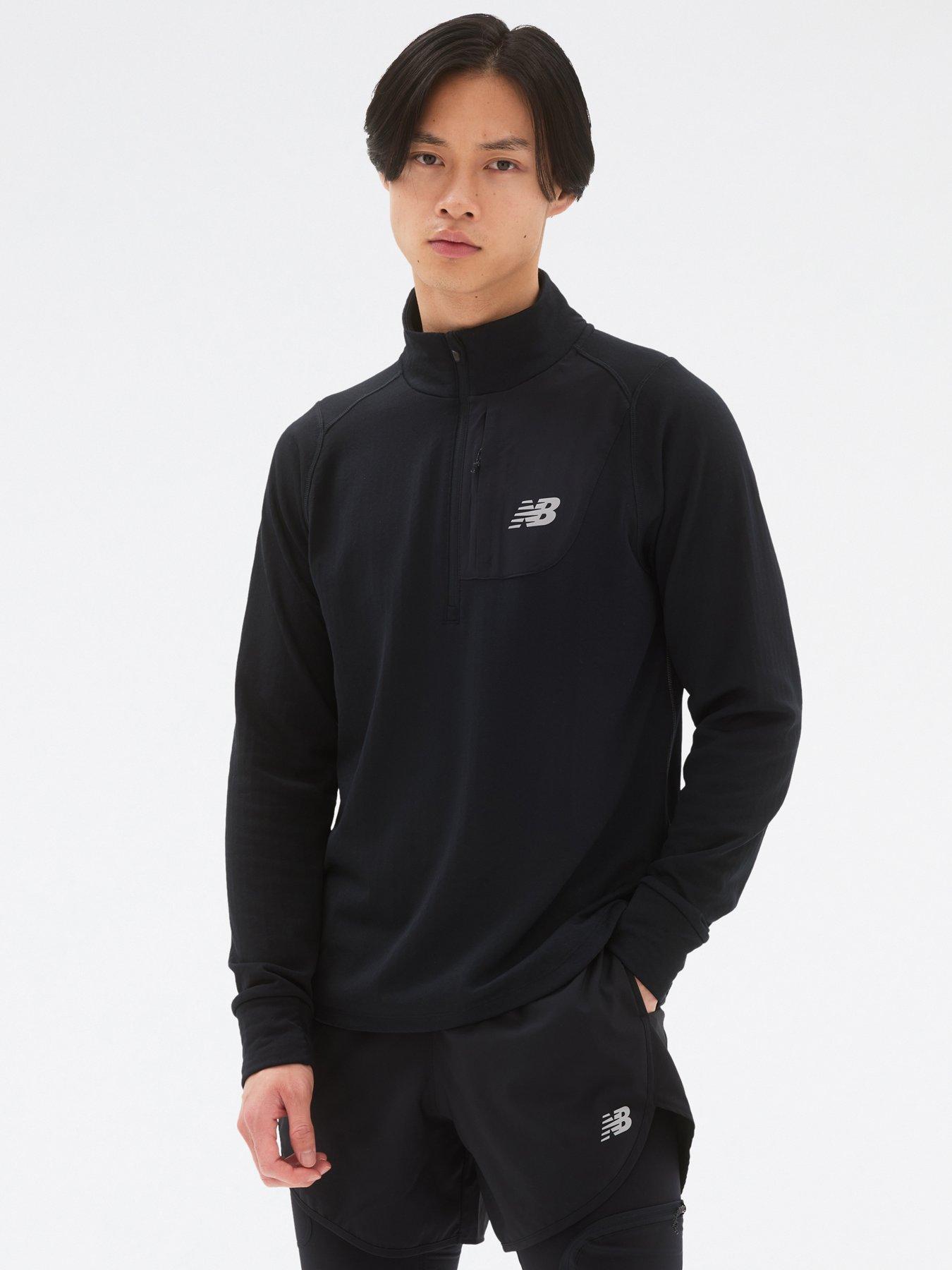 undefined Mens Running Heat Grid Half Zip - Black