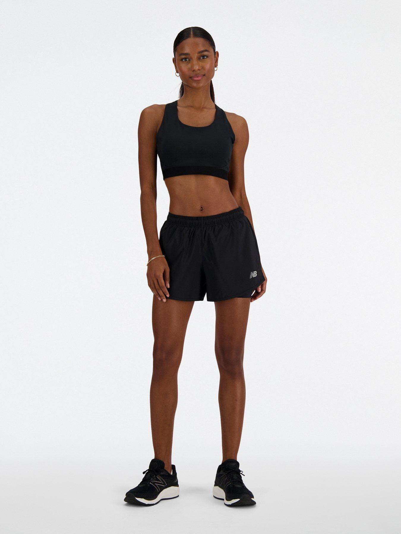 Image 3 of 5 of New Balance Womens Running Athletics Medium Support Sleek Sports Bra - Black