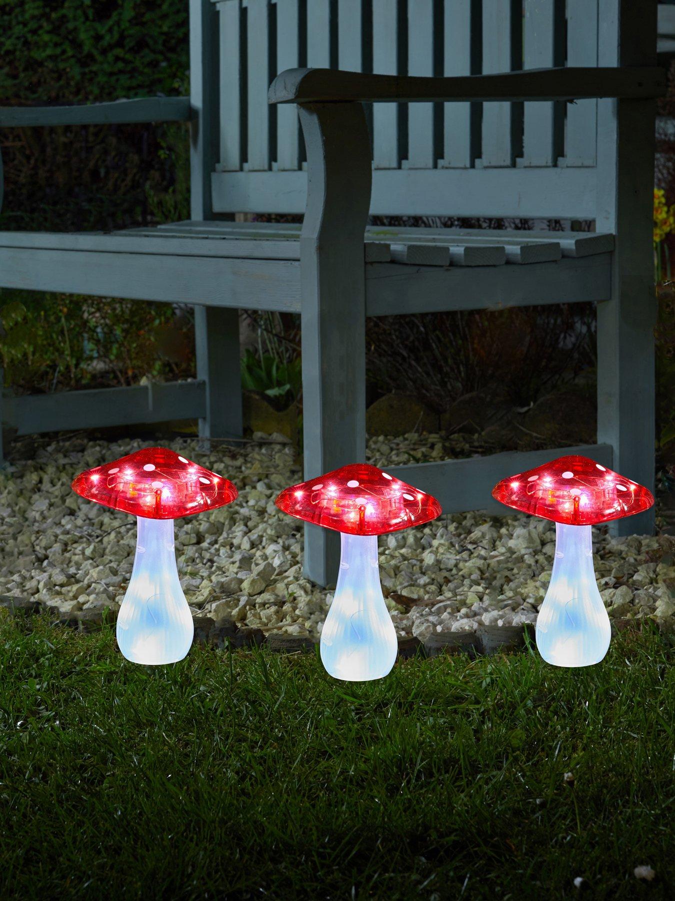 Product photograph of Smart Solar Magic Mushroom Stake Light 3 Pck Mail Order from very.co.uk