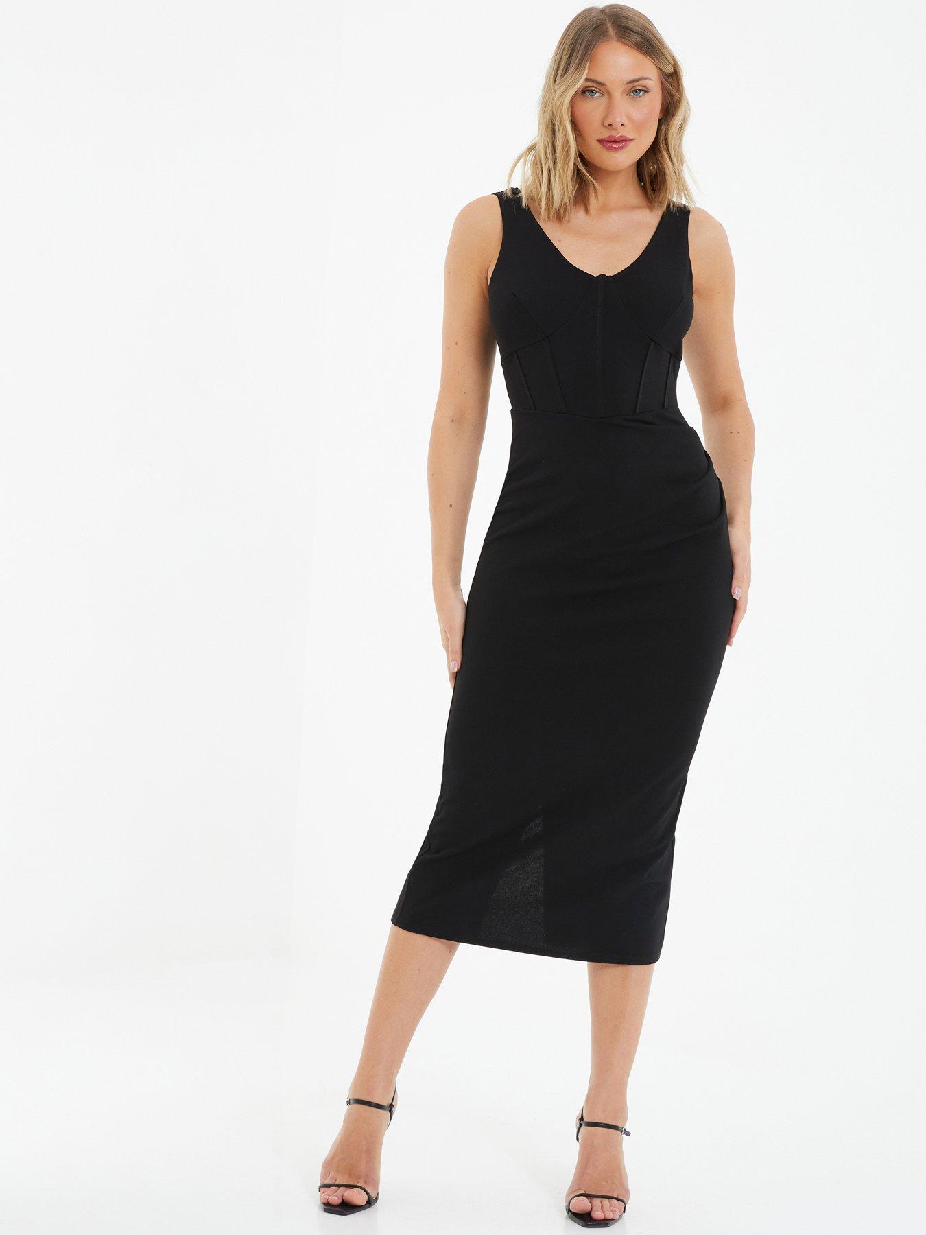 how to wear bodycon dress with big tummy House of CB MYRNA CRYSTAL SATIN CORSET MIDI DRESS – Luxe by Kan main image 0
