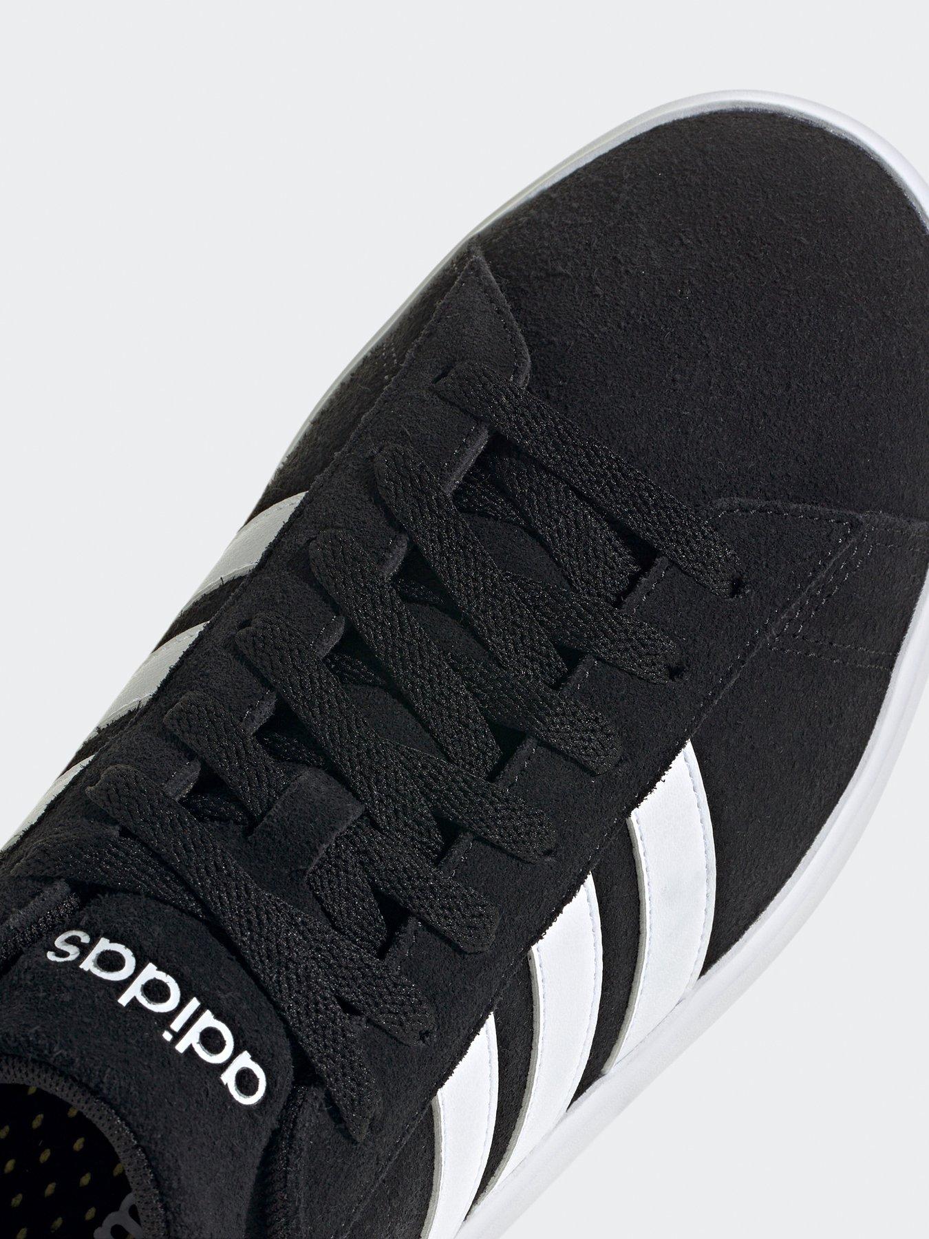 adidas Sportswear Men's Grand Court Suede 2.0 Trainers - Black/White ...