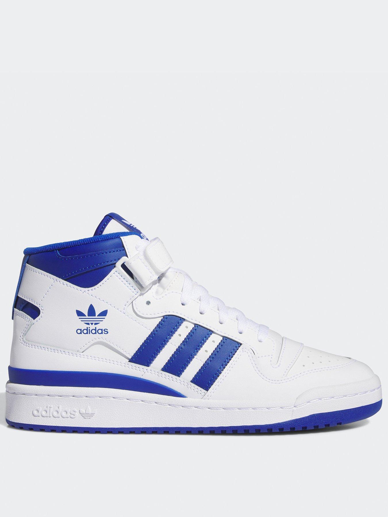 Men s Forum Mid Trainers White Blue