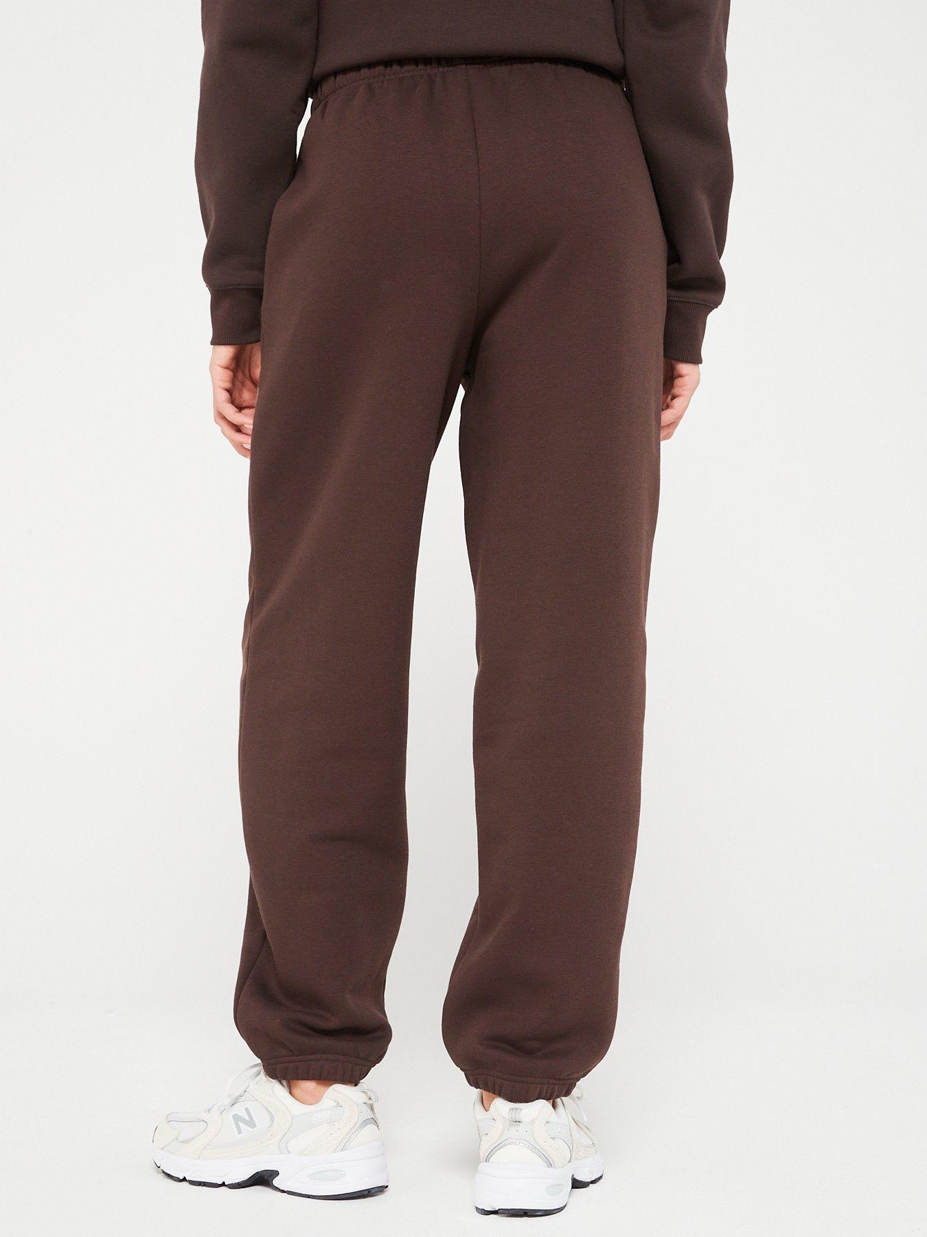 New Balance Womens Linear Heritage Brushed Back Fleece Sweatpant - Brown