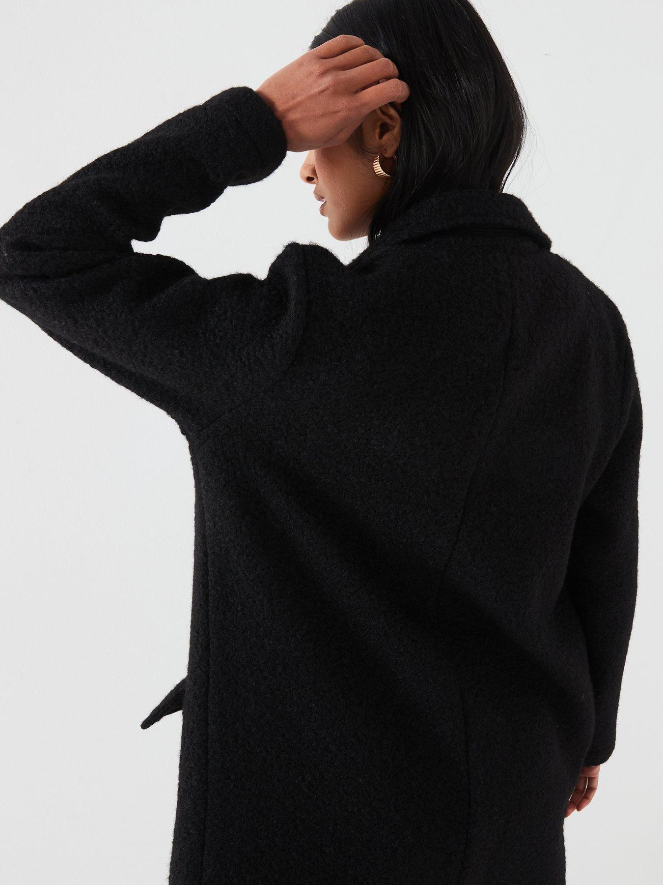 Image 2 of 6 of Everyday Textured Knit Coat - Black