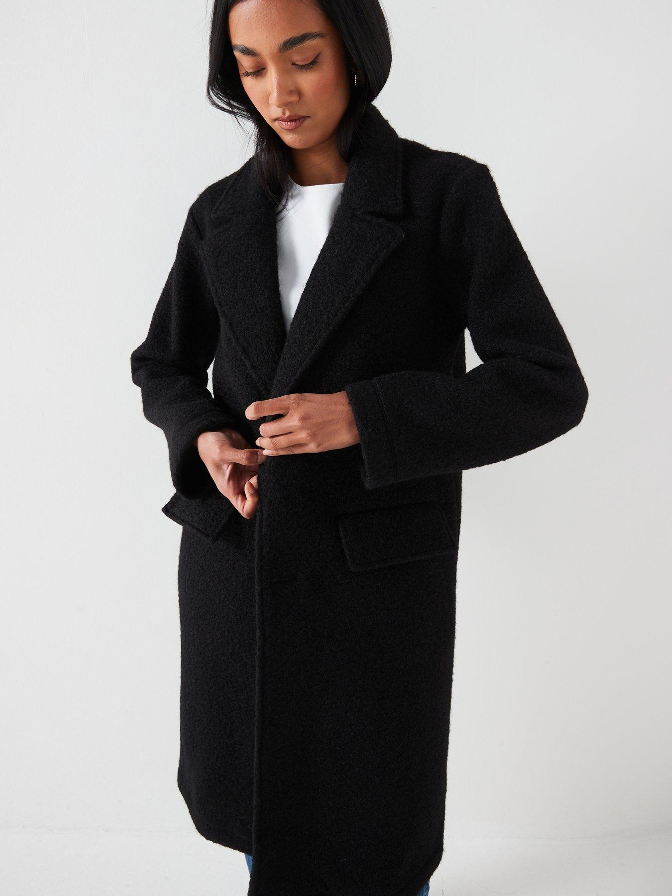 Image 4 of 6 of Everyday Textured Knit Coat - Black