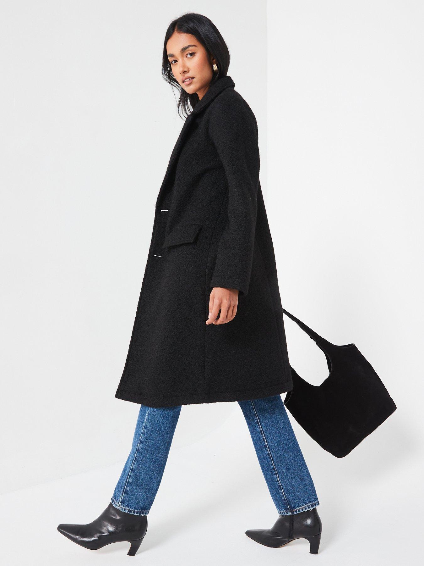 Image 5 of 6 of Everyday Textured Knit Coat - Black