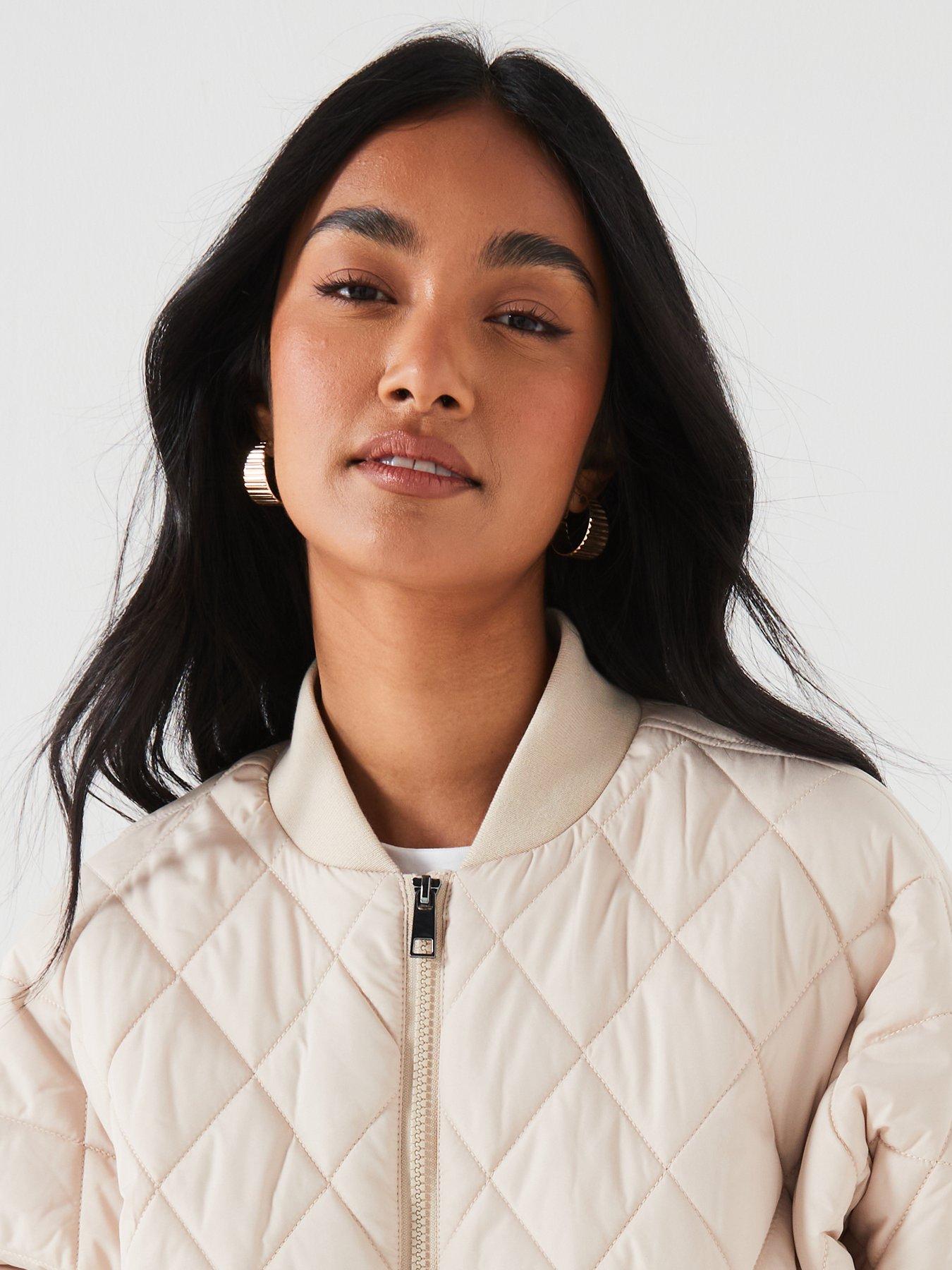 Everyday Short Quilted Bomber Jacket Natural Very