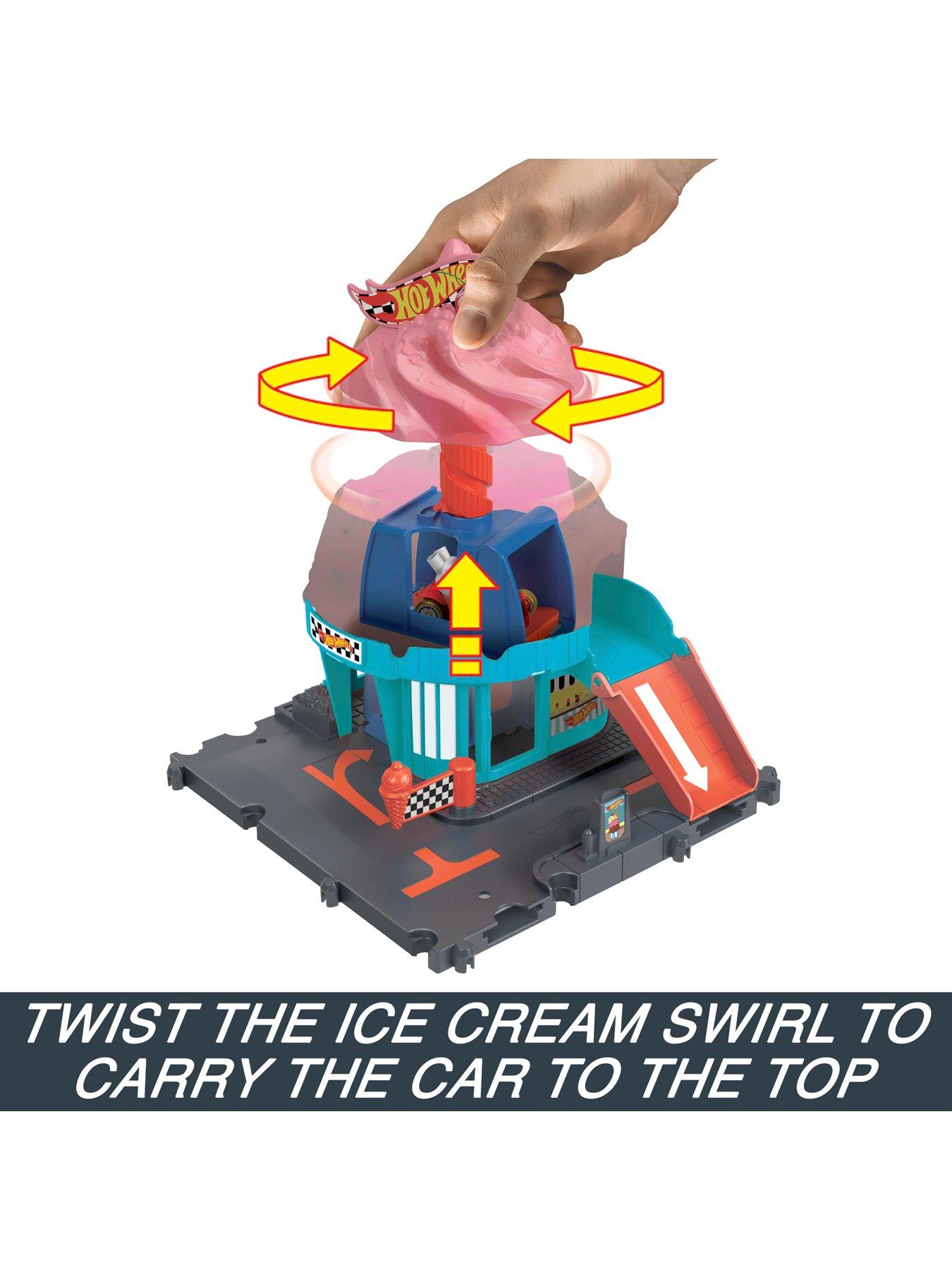 Hot Wheels City Downtown Ice Cream Swirl Vehicle Playset | Very.co.uk