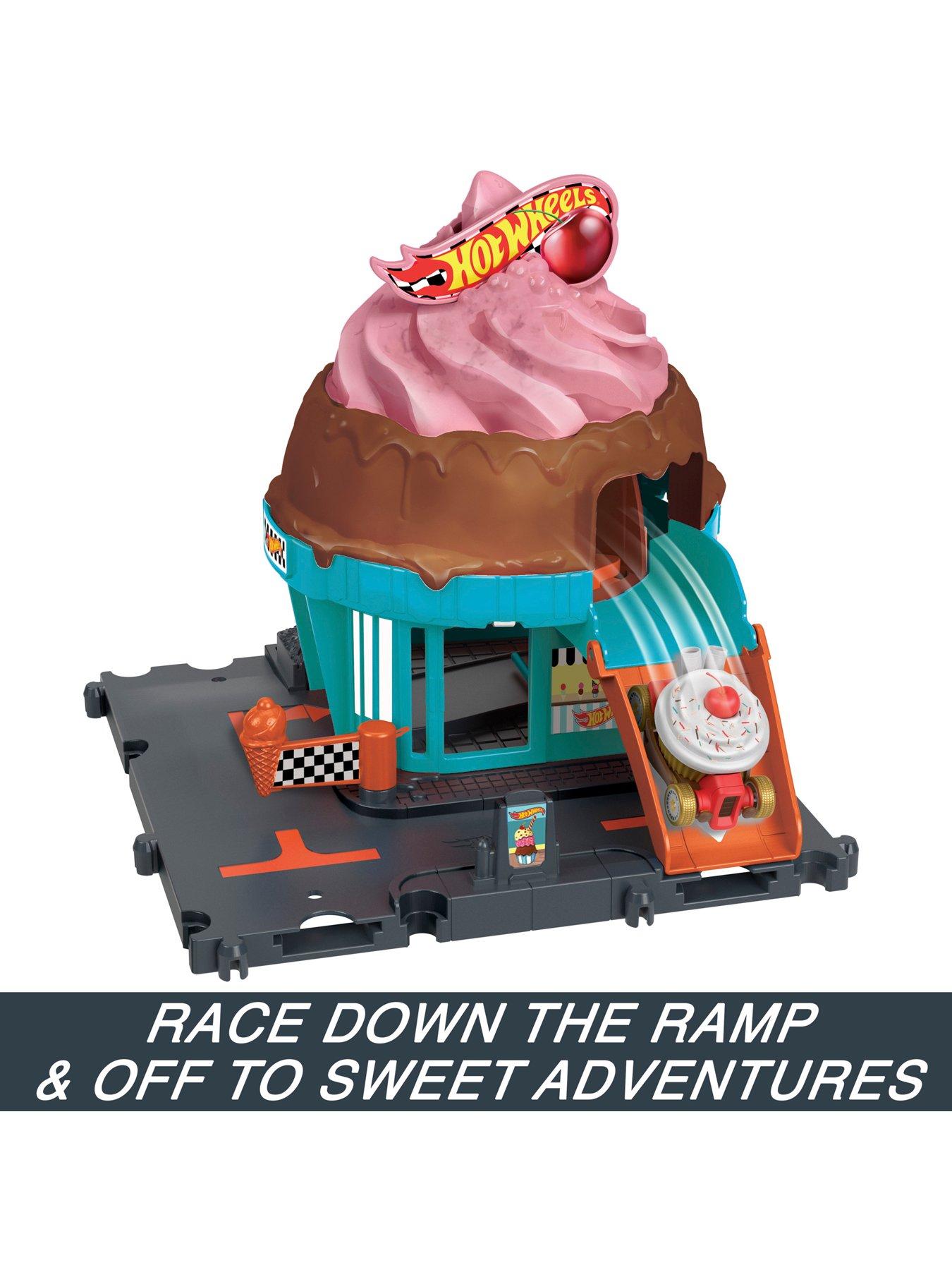 Hot Wheels City Downtown Ice Cream Swirl Vehicle Playset | Very.co.uk