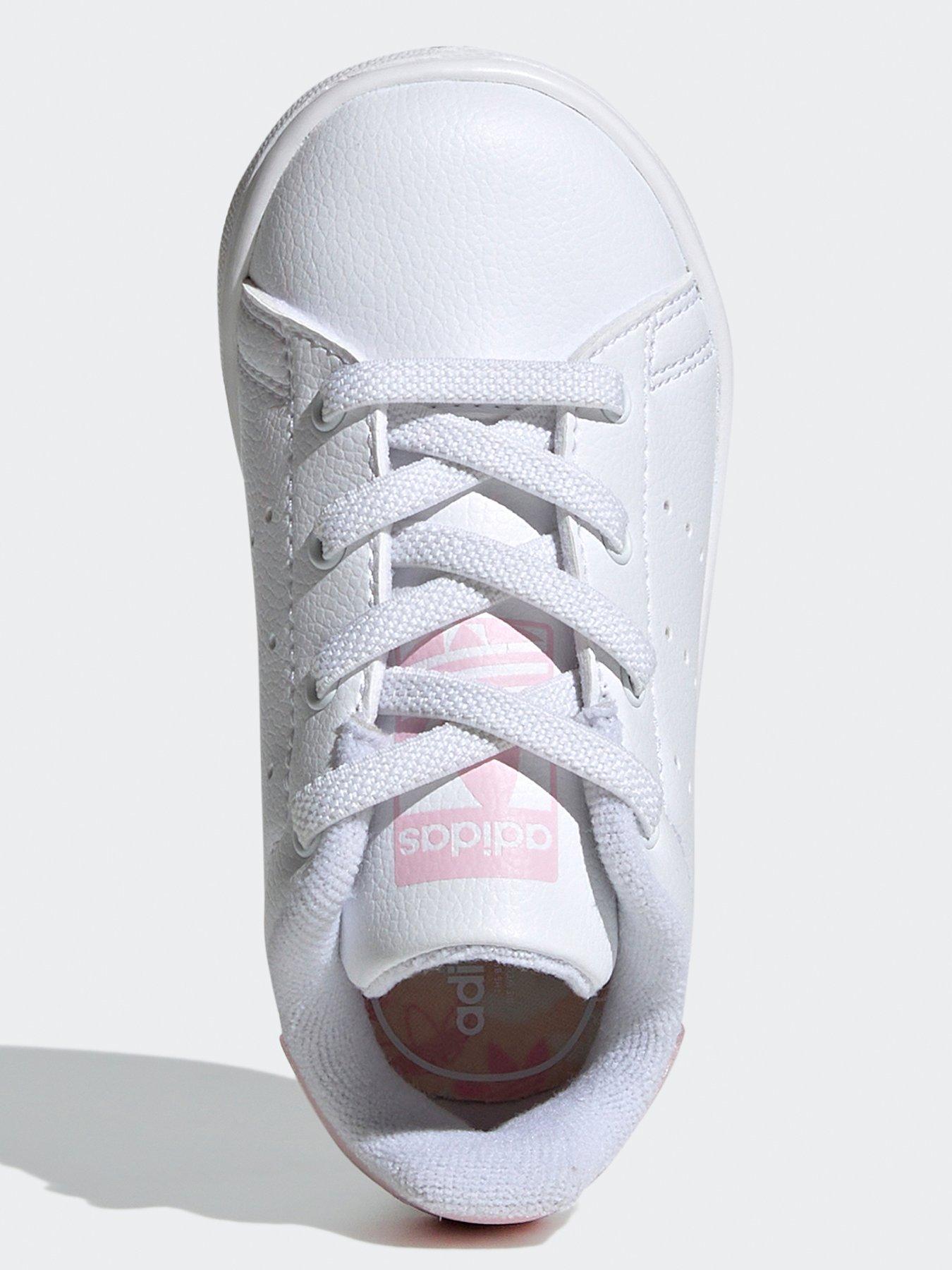 adidas Originals Infant Girls Stan Smith Trainers White Pink Very