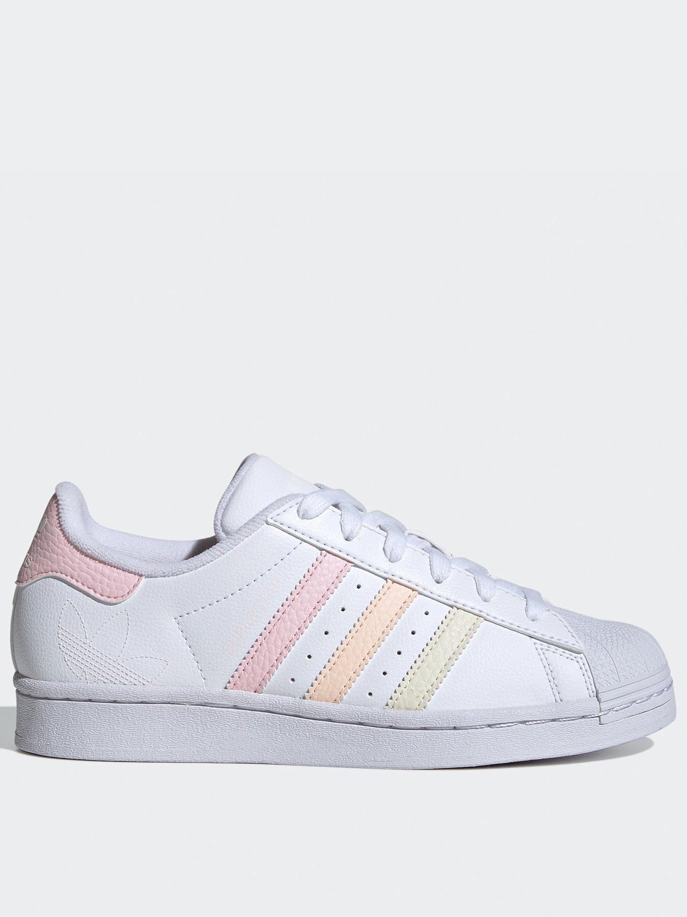 Pink and clearance white adidas trainers