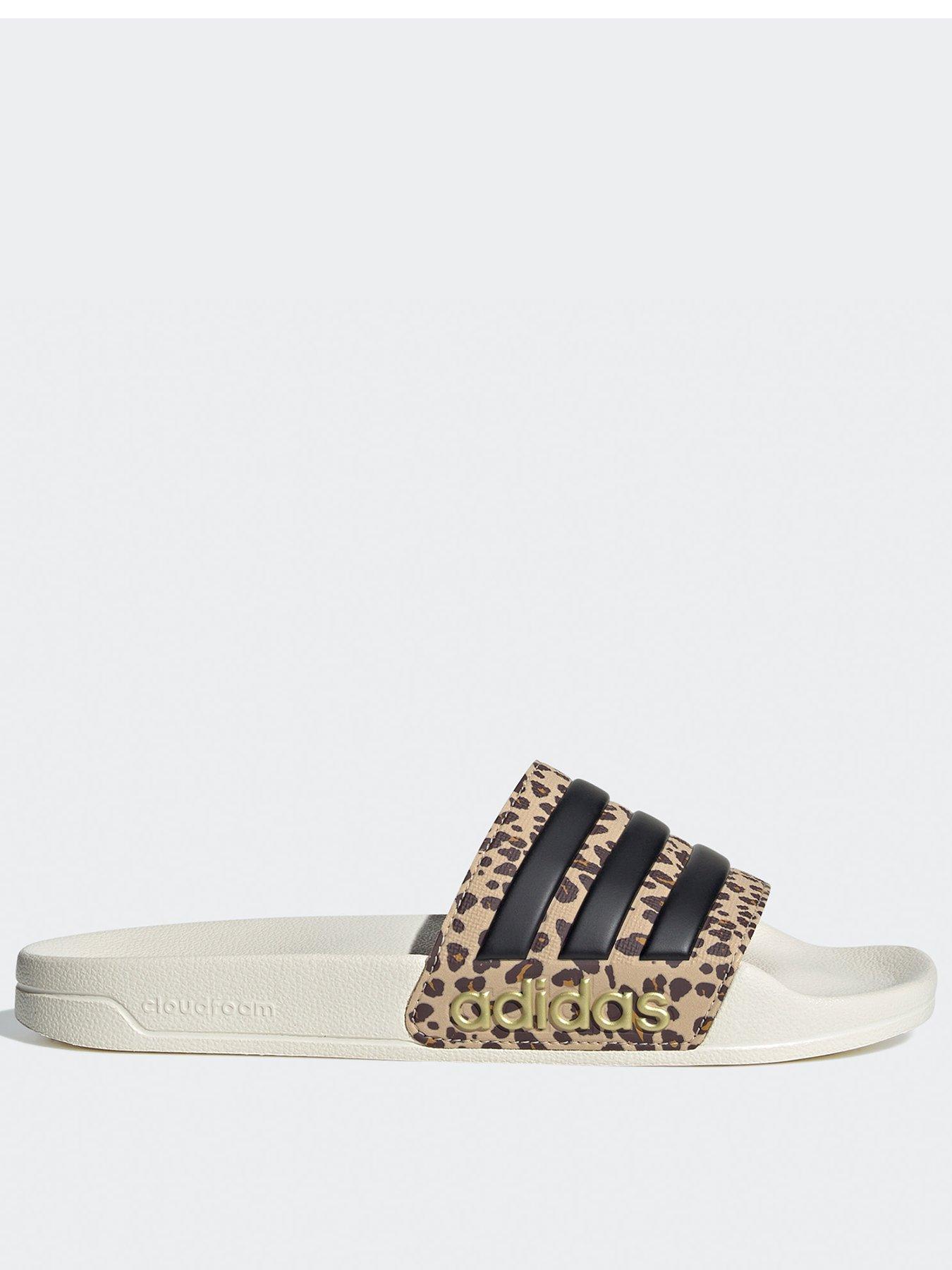 Adidas animal print slides on sale