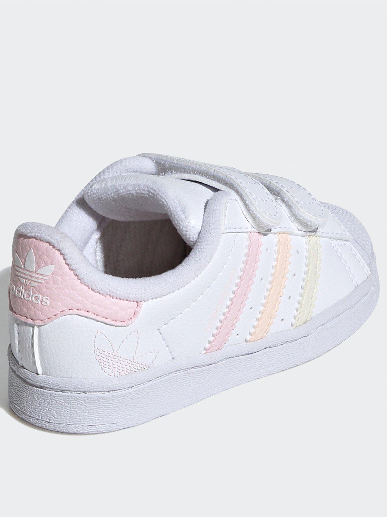 adidas Originals Infant Girls Superstar Trainers - White/Pink | Very.co.uk