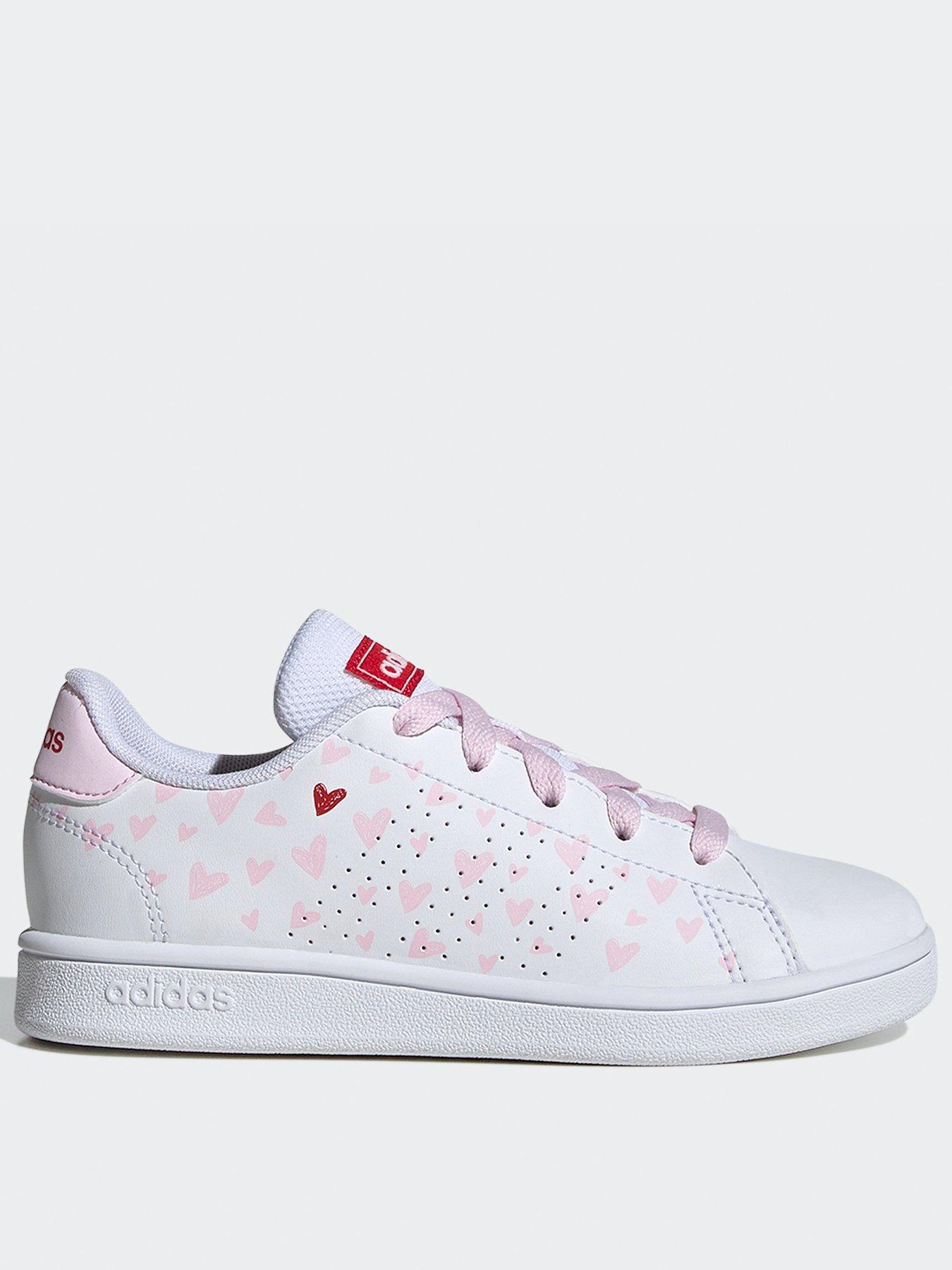 adidas Sportswear Kids Girls Advantage Trainers White Pink Very