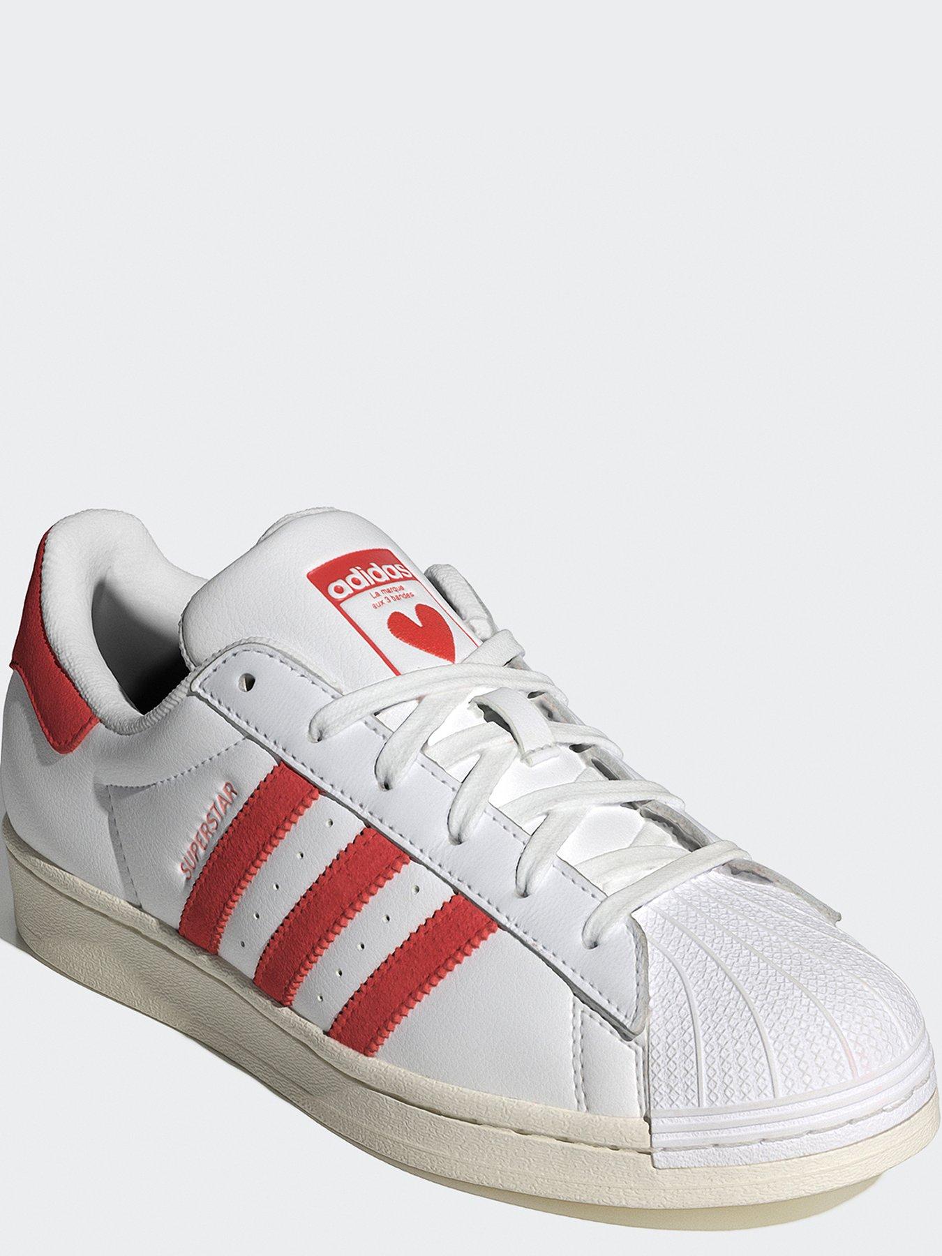 Adidas originals hotsell superstar white red