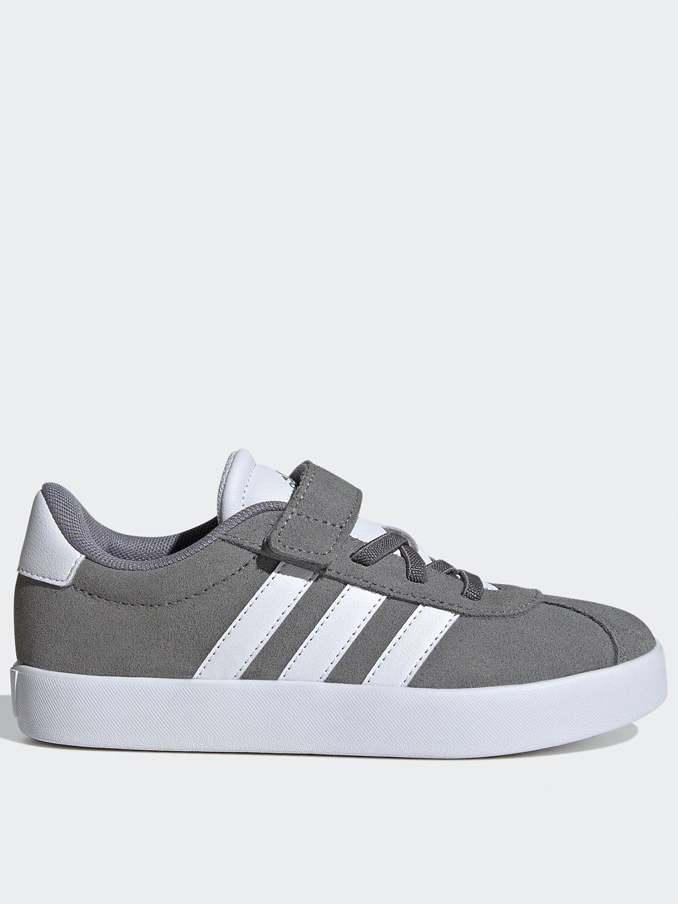 undefined Kids Unisex VL Court 3.0 Velcro Trainers - Grey/White