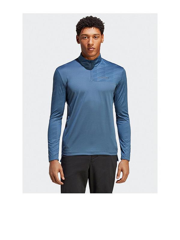 adidas Terrex Mens Multi Half-zip Long-sleeve Shirt - Blue | Very.co.uk