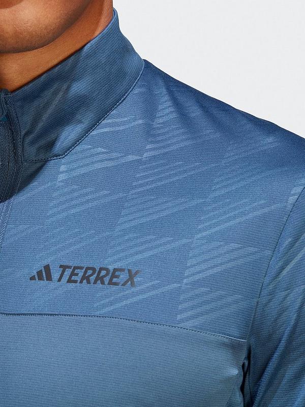 adidas Terrex Mens Multi Half-zip Long-sleeve Shirt - Blue | Very.co.uk