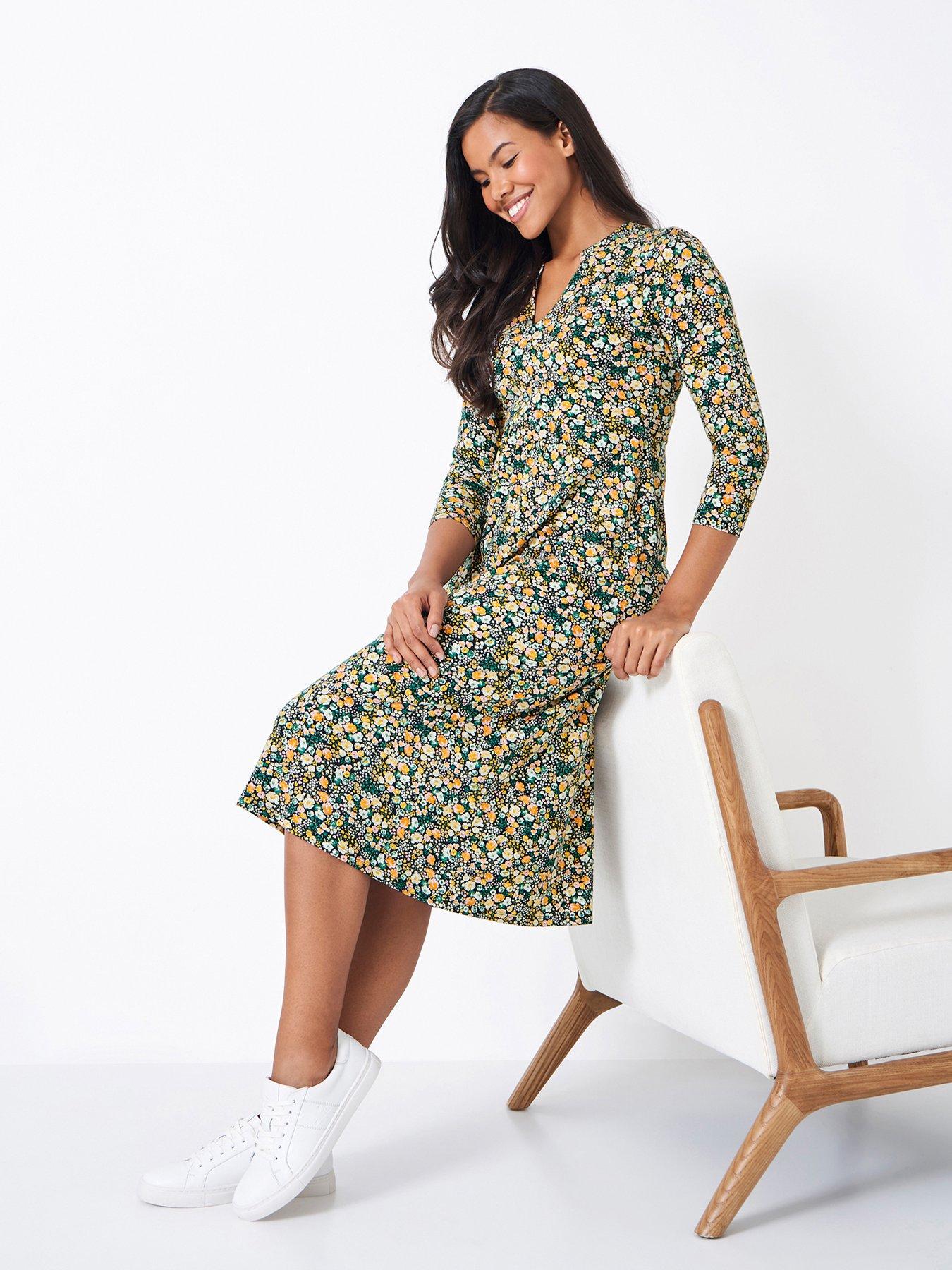 Crew Clothing Emi Print Jersey Dress Multi Very