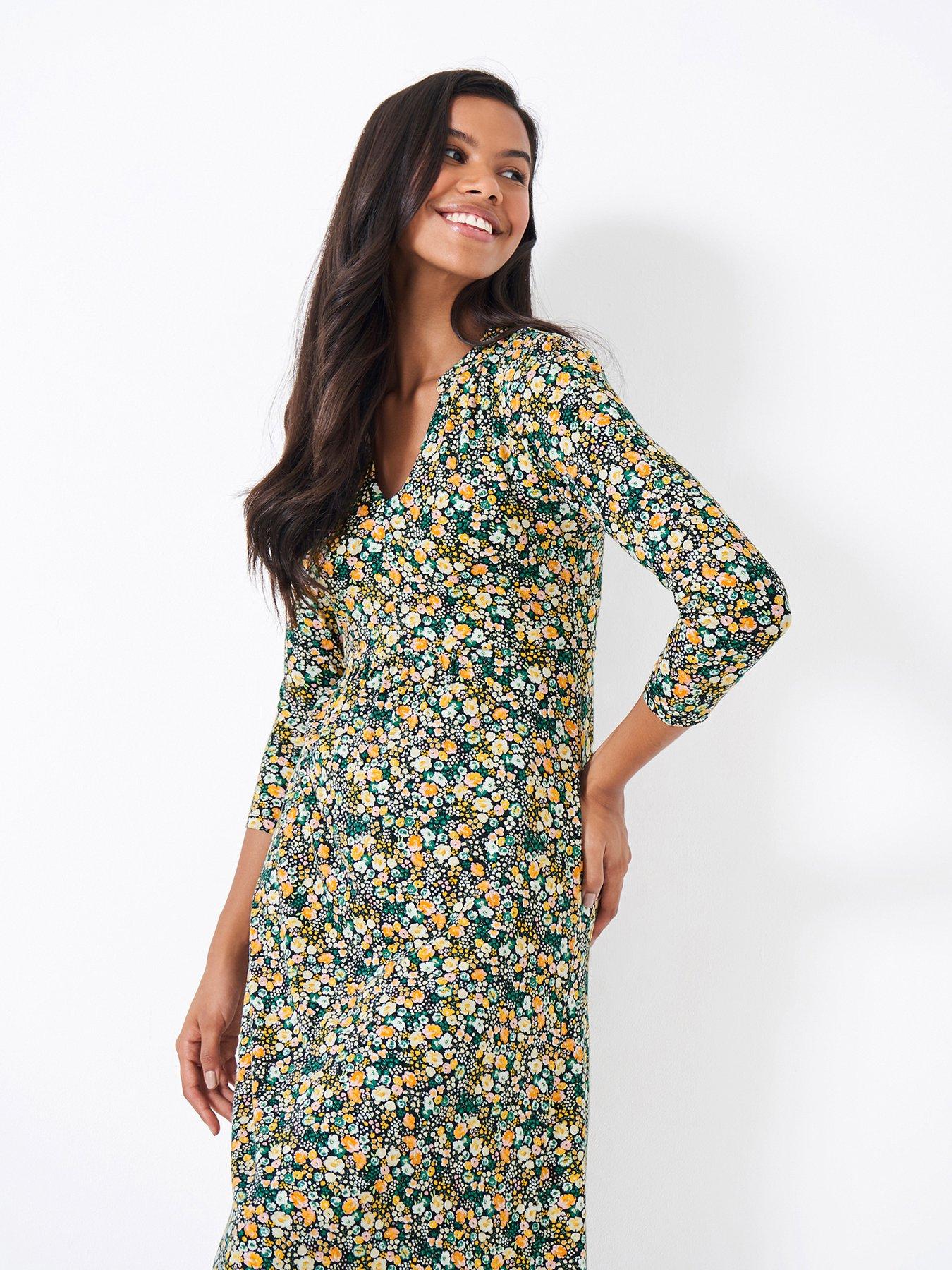 Crew Clothing Emi Print Jersey Dress - Multi | Very.co.uk