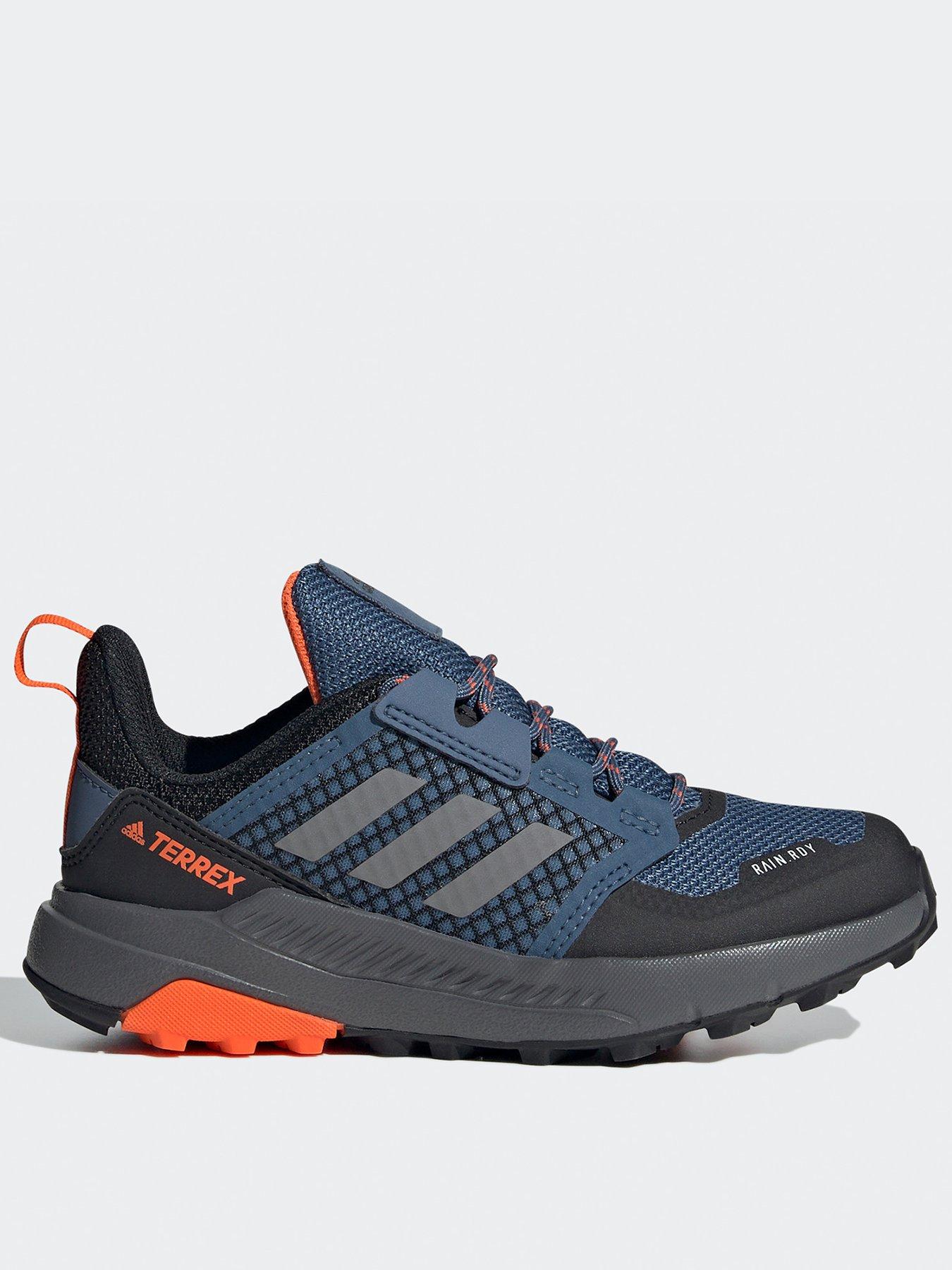 adidas Terrex Kids Unisex Trailmaker RAIN.RDY Hike Shoes - Grey/Orange, Grey, Size 4 Older