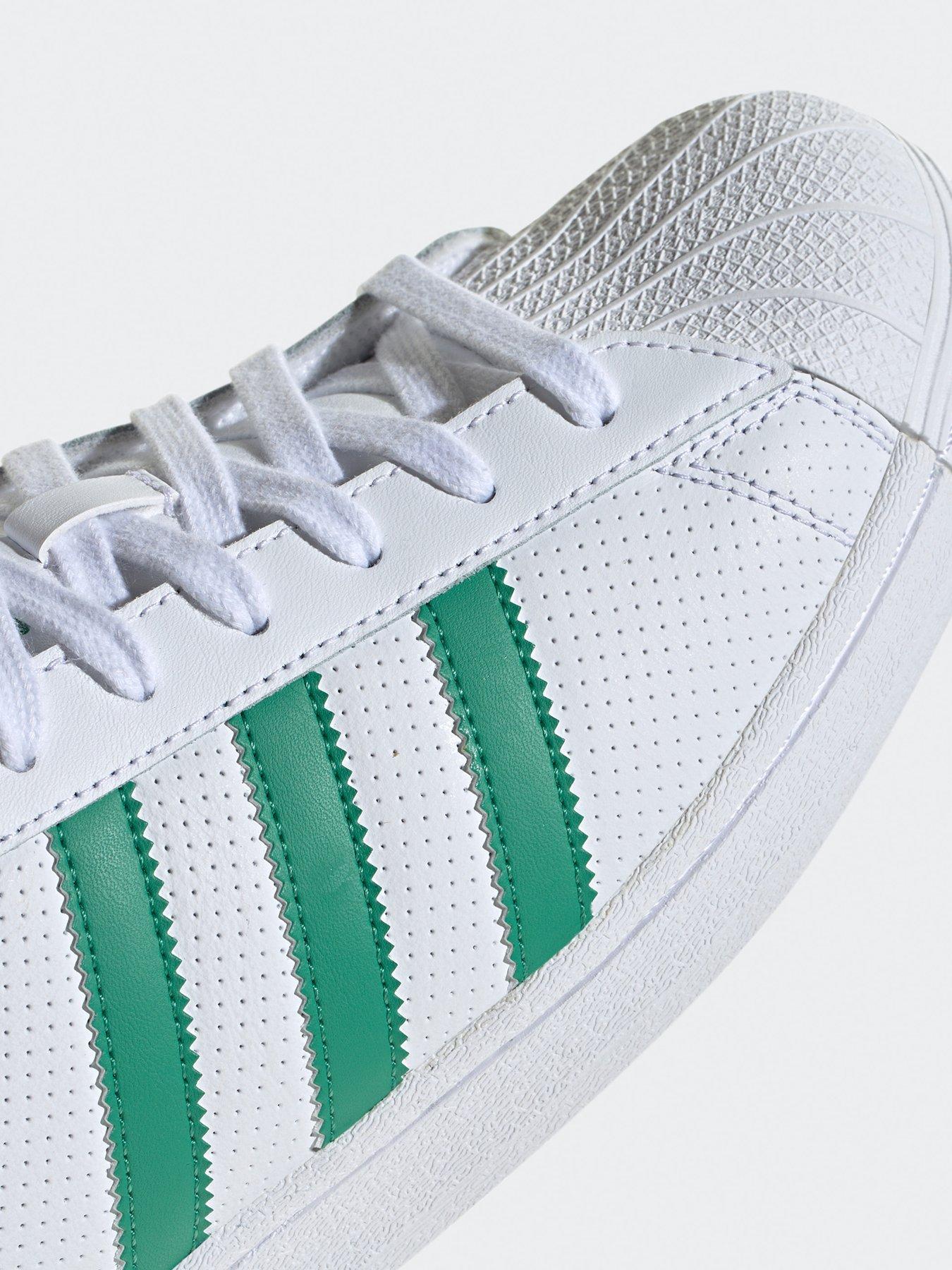 Men's white and green adidas superstars best sale