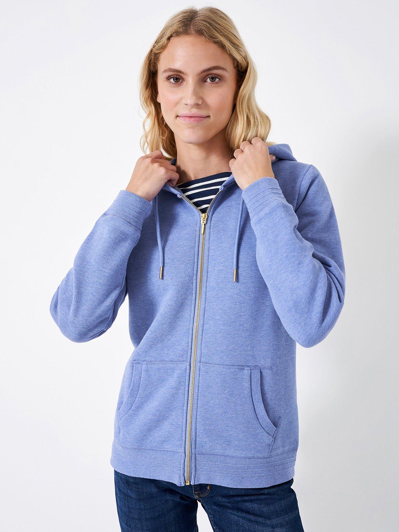 Crew Clothing Heritage Zip Through Hoodie - Blue | Very.co.uk