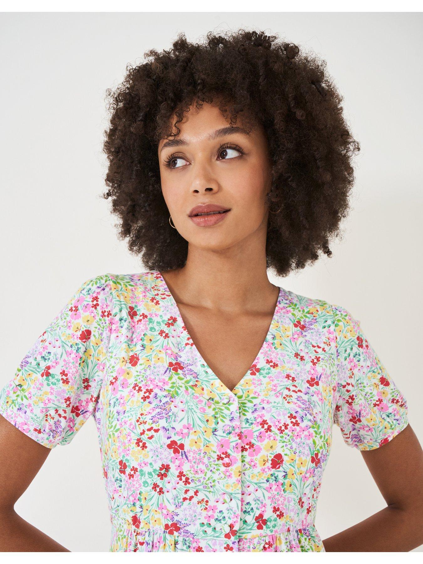 Crew Clothing Kiki Short Sleeve Jersey Dress - Multi | Very.co.uk