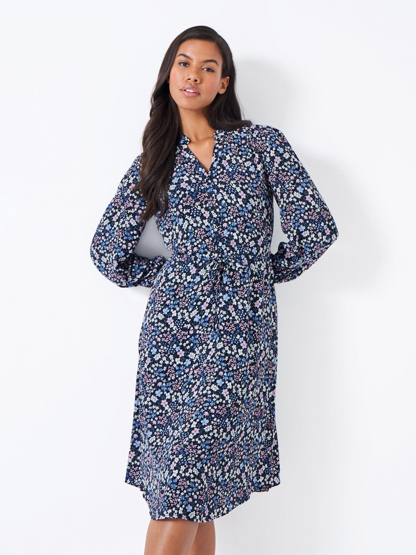 undefined Kimberley Tie Waist Dress - Navy