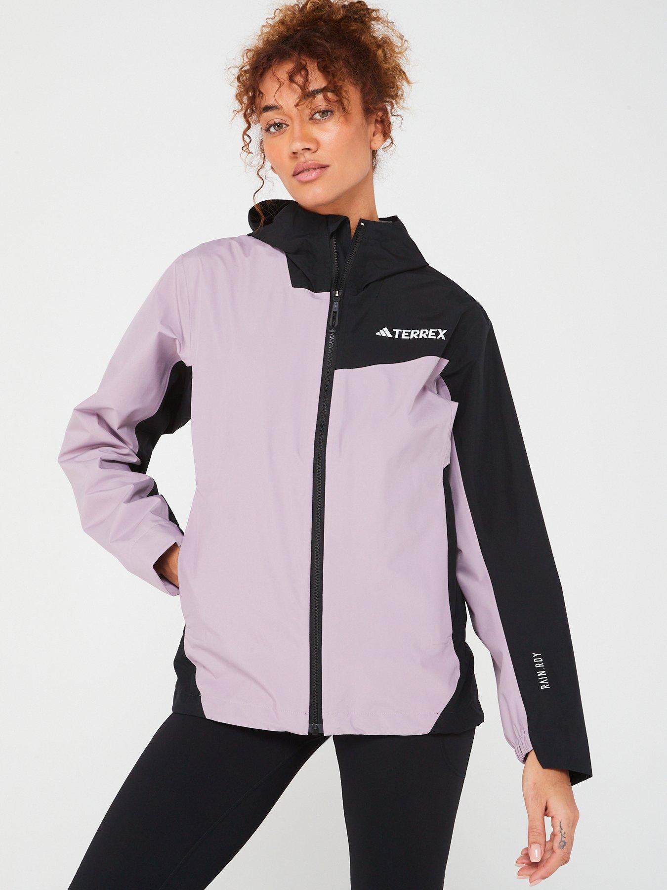 adidas Terrex Women s Mountain 2.5L RAIN.RDY Jacket Purple Black Very