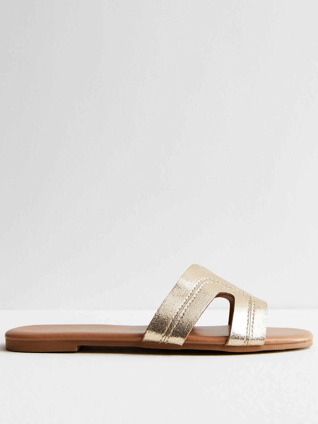 New look hotsell gold sandals heels