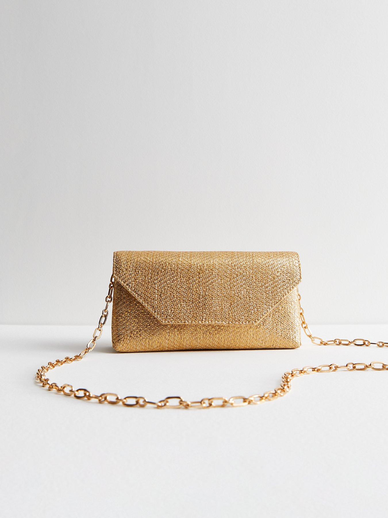 New look gold on sale clutch