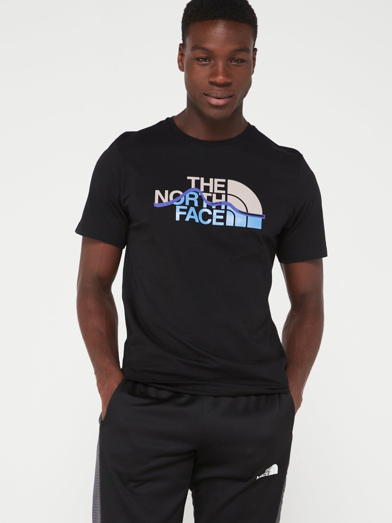 Image 1 of 5 of THE NORTH FACE Mens Short Sleeve Mountain Line Tee - Black