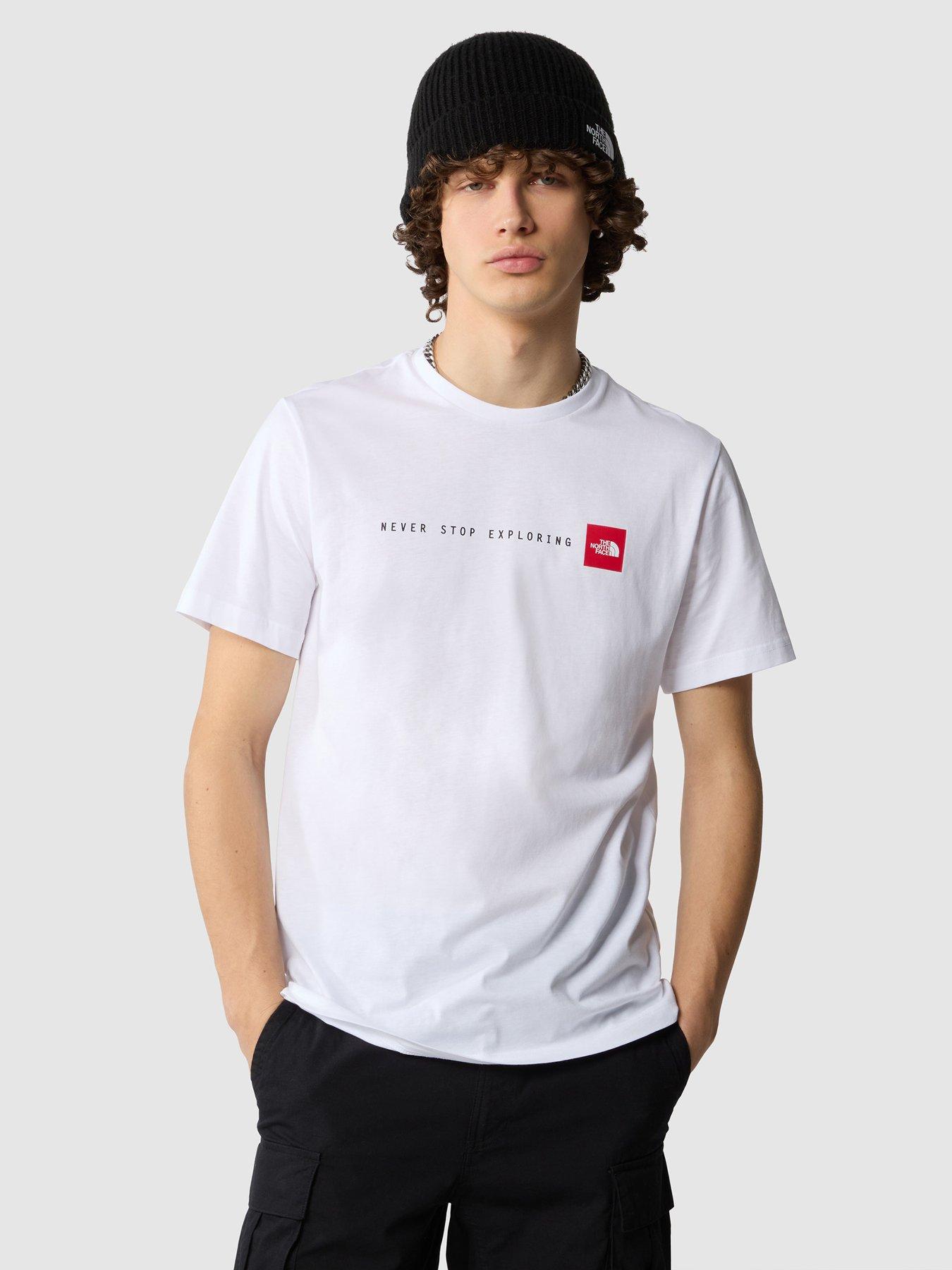 undefined Mens Short Sleeve Never Stop Exploring Tee - White