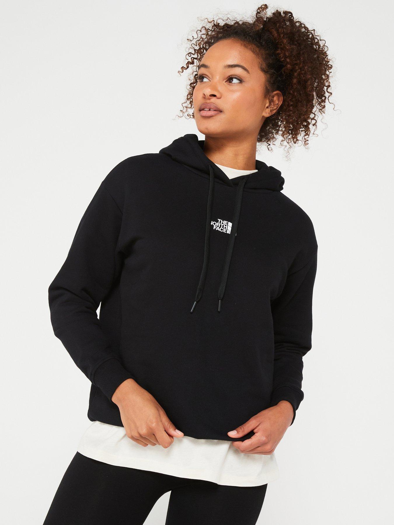 Black cotton hoodie women's best sale