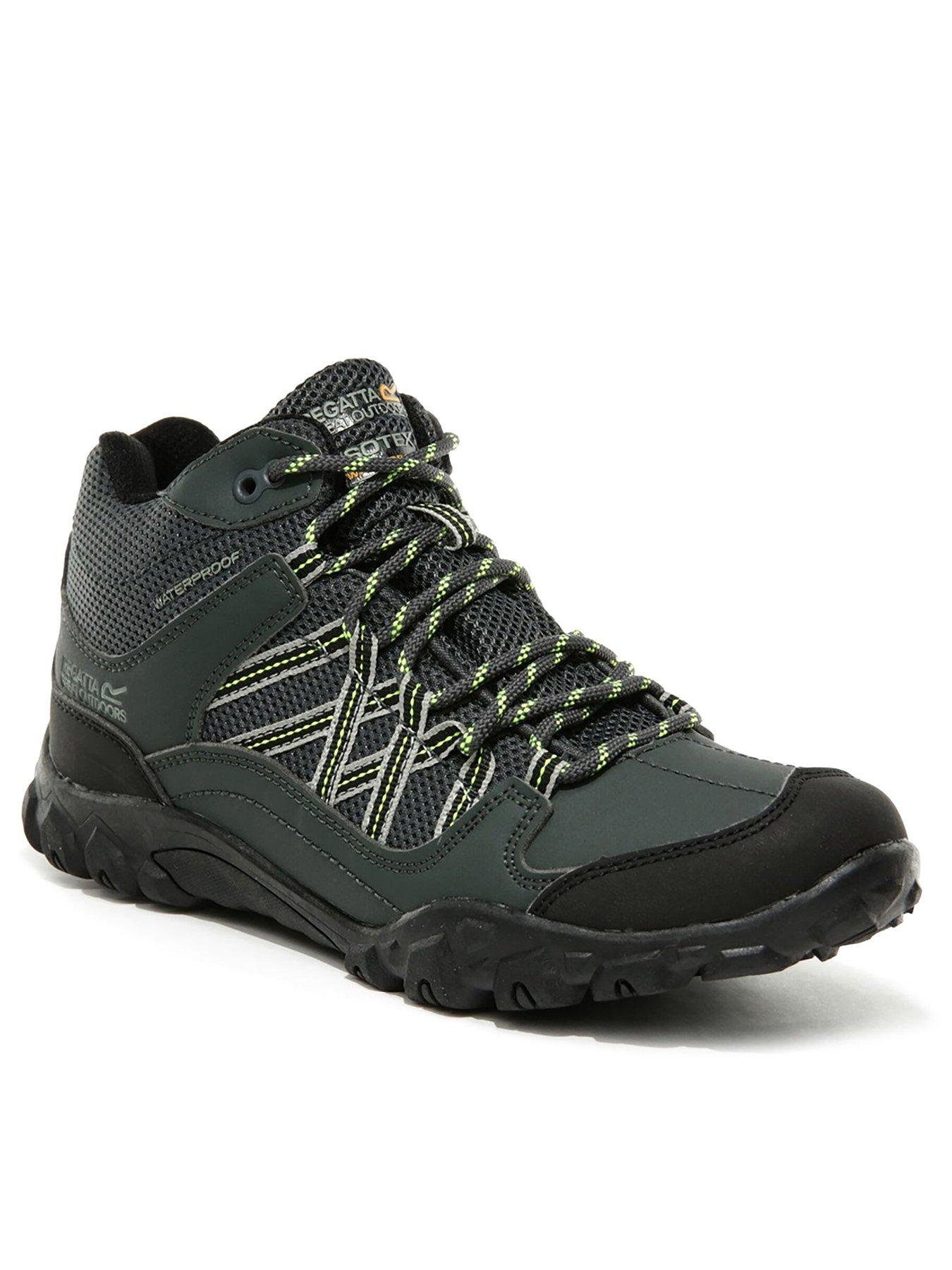 Regatta Edgepoint Mid Junior Hiking Boots - Black/Green